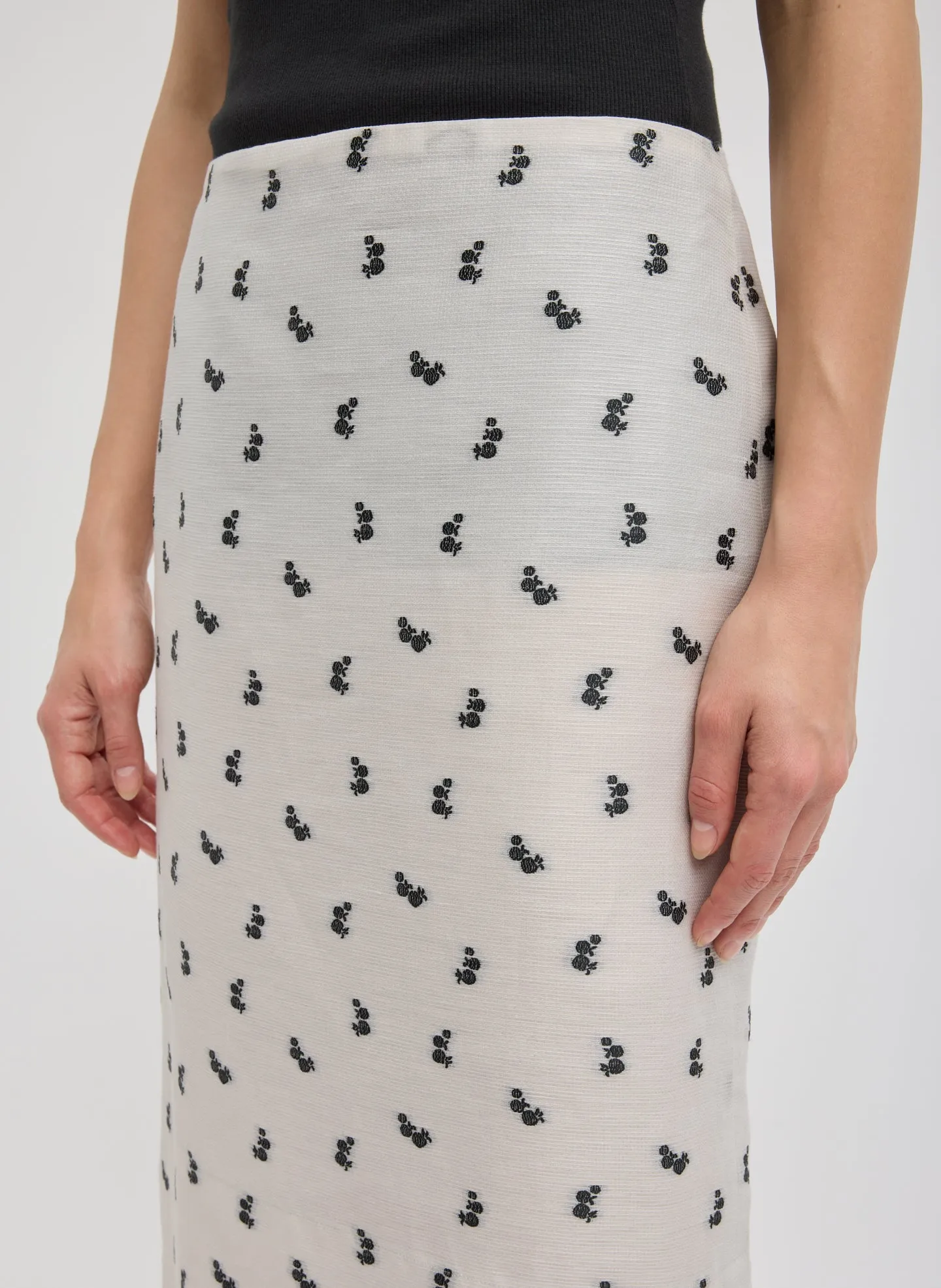 Silk Gazar Jacquard Pencil Skirt sold by Tibi product image thumbnail 4