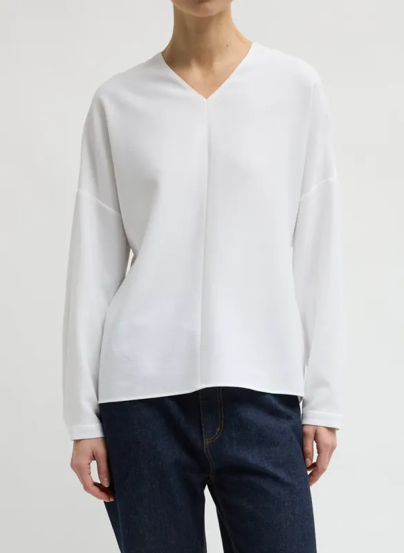 Mica Crepe V-Neck Top made by Tibi