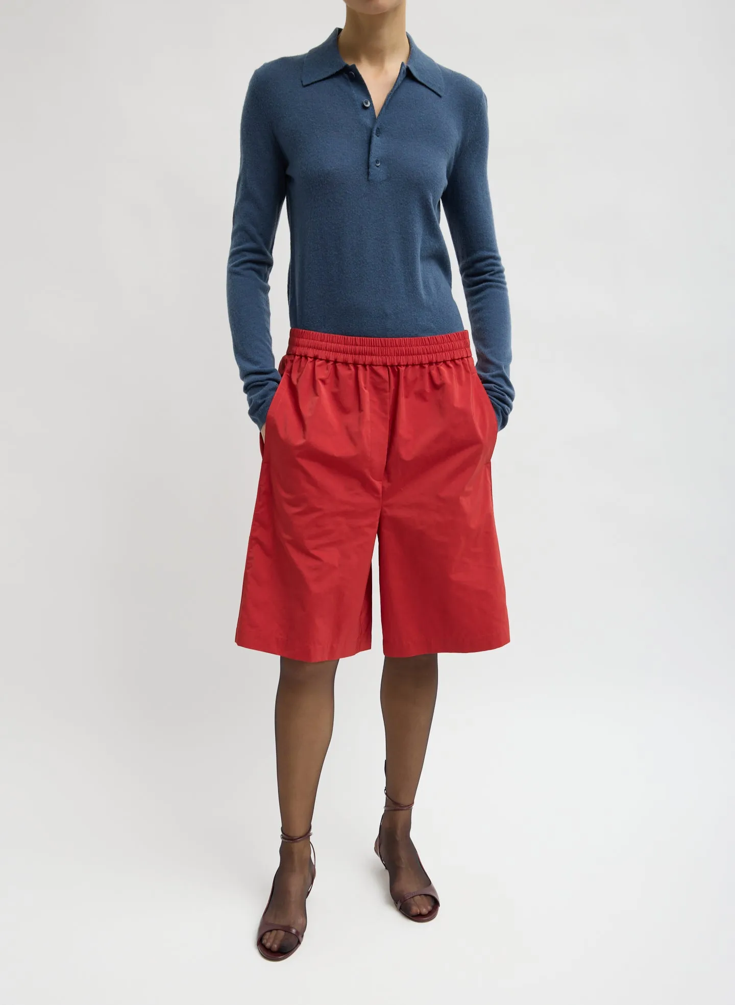 Skinlike Mercerized Wool Soft Sheer Polo sold by Tibi product image thumbnail 4
