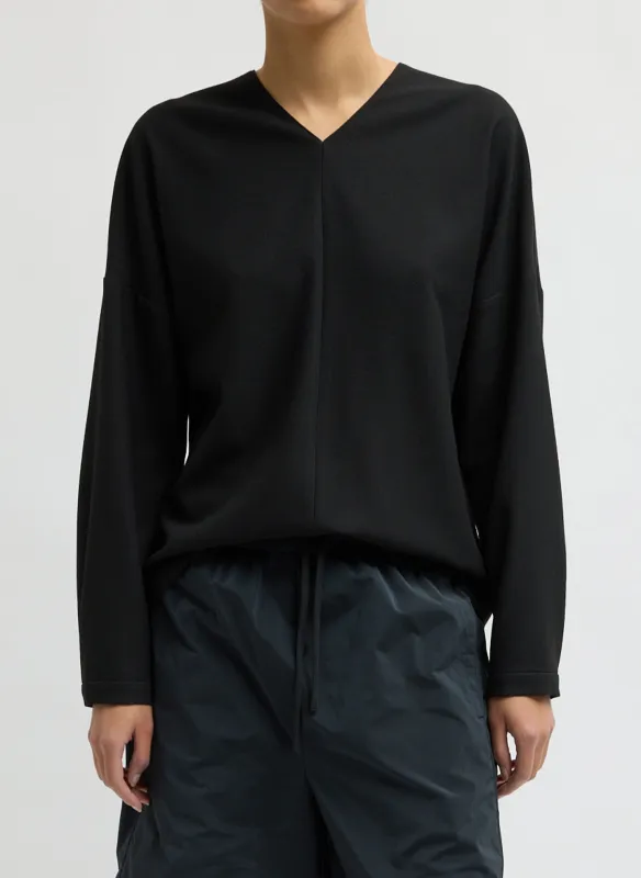 Mica Crepe V-Neck Top made by Tibi