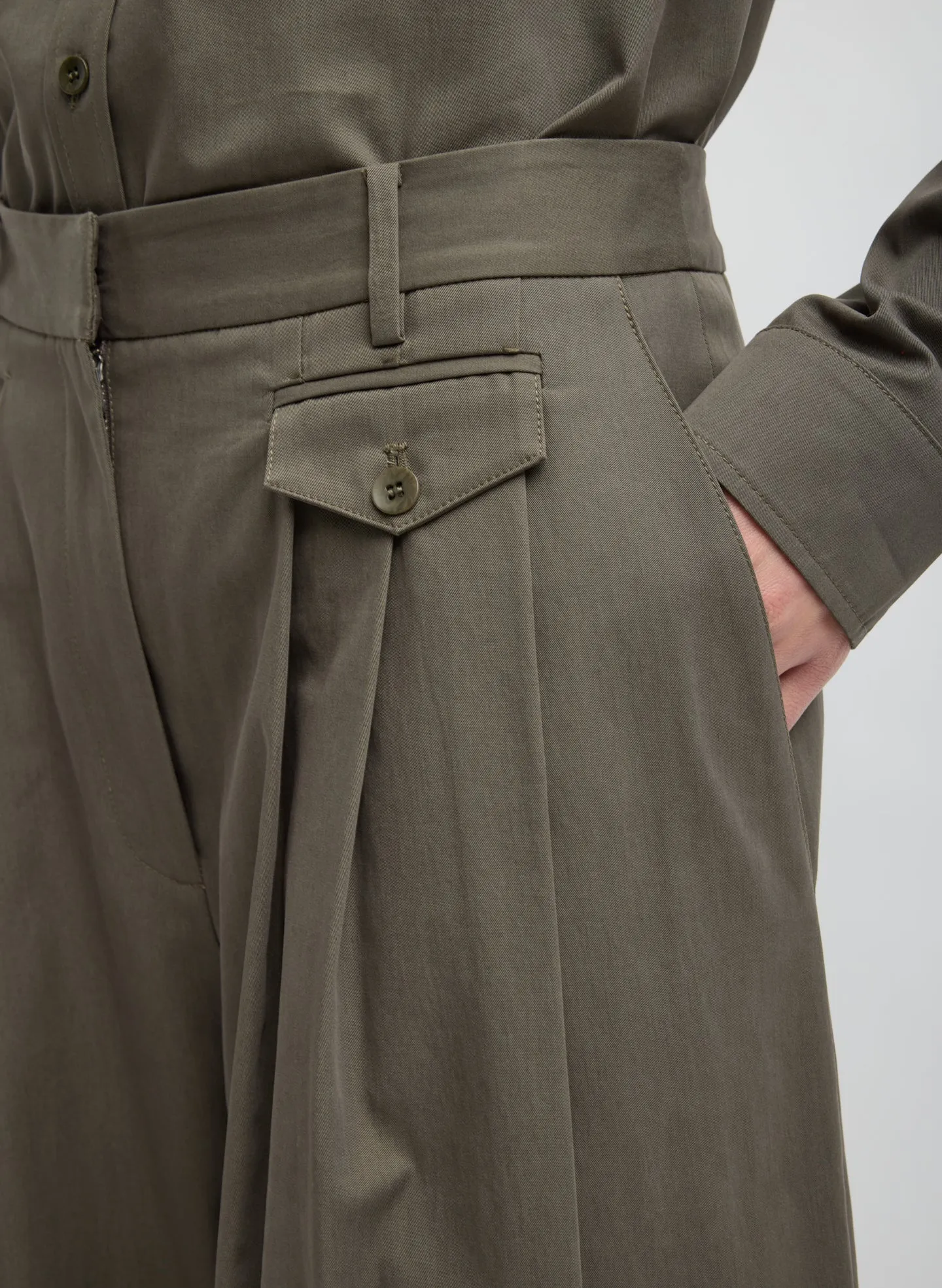 Bio Twill Triple Pleat Cropped Pant sold by Tibi product image thumbnail 4