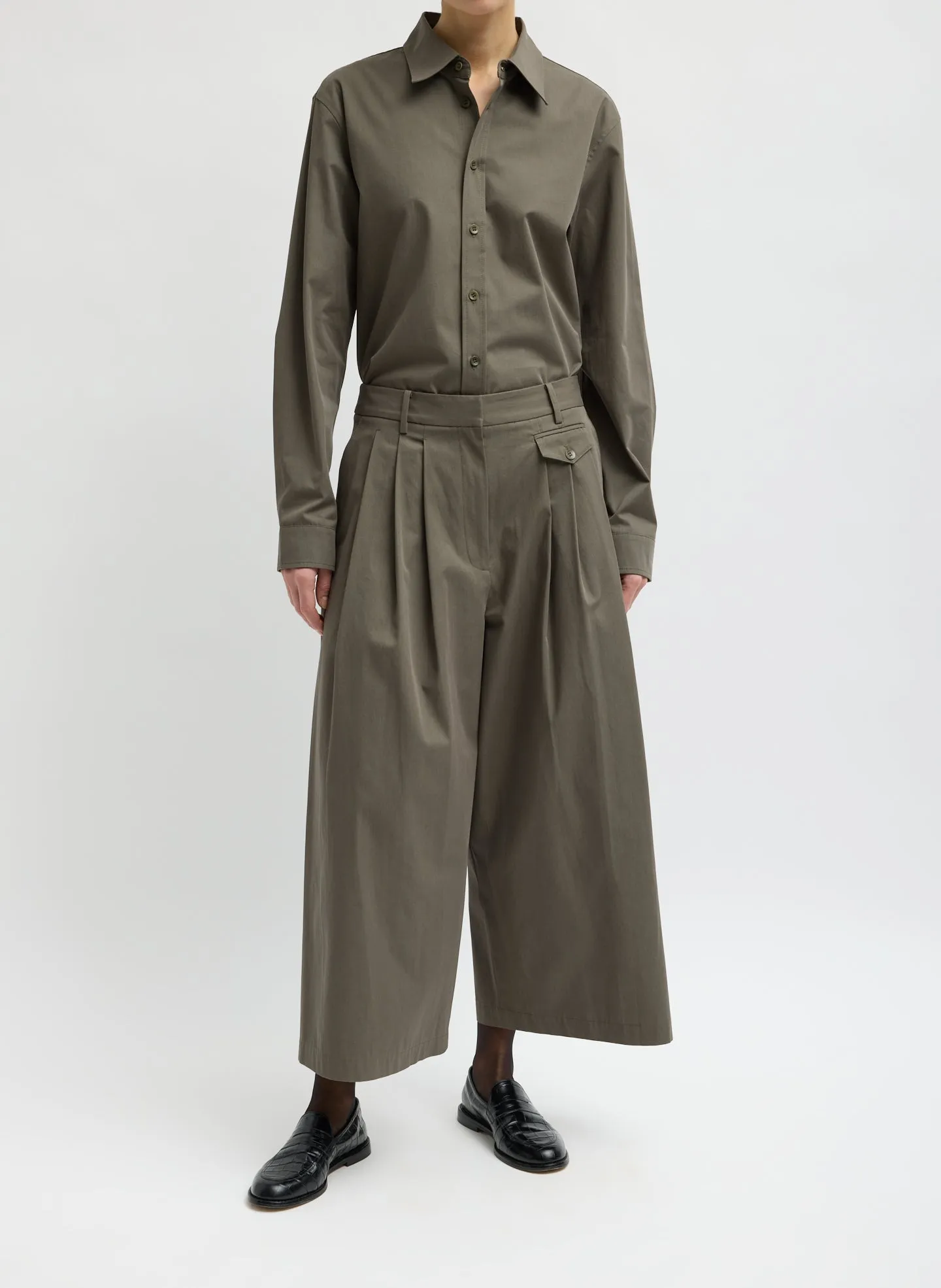 Bio Twill Triple Pleat Cropped Pant sold by Tibi