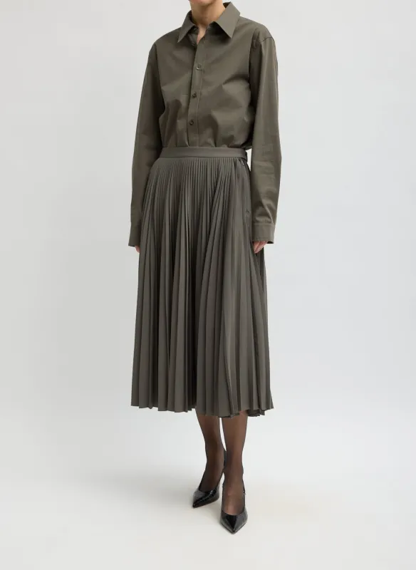 Tropical Wool Pleating Sunray Skirt made by Tibi