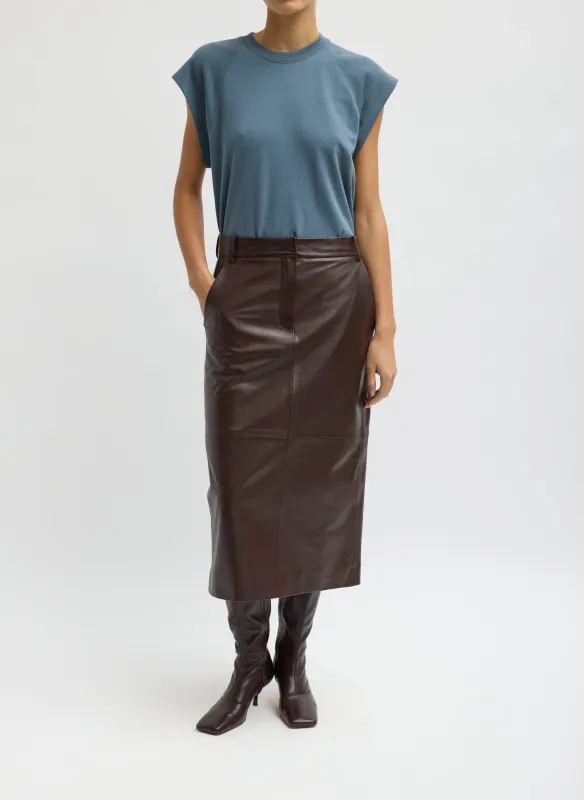 Leather Midi Trouser Skirt made by Tibi