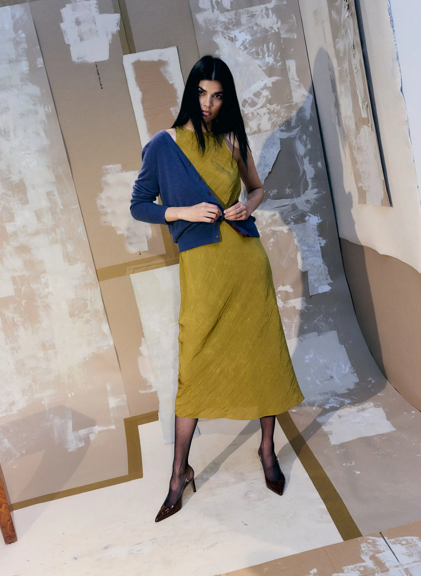 The Crinkle Slip Midi Bias Dress sold by Tibi product image thumbnail 2