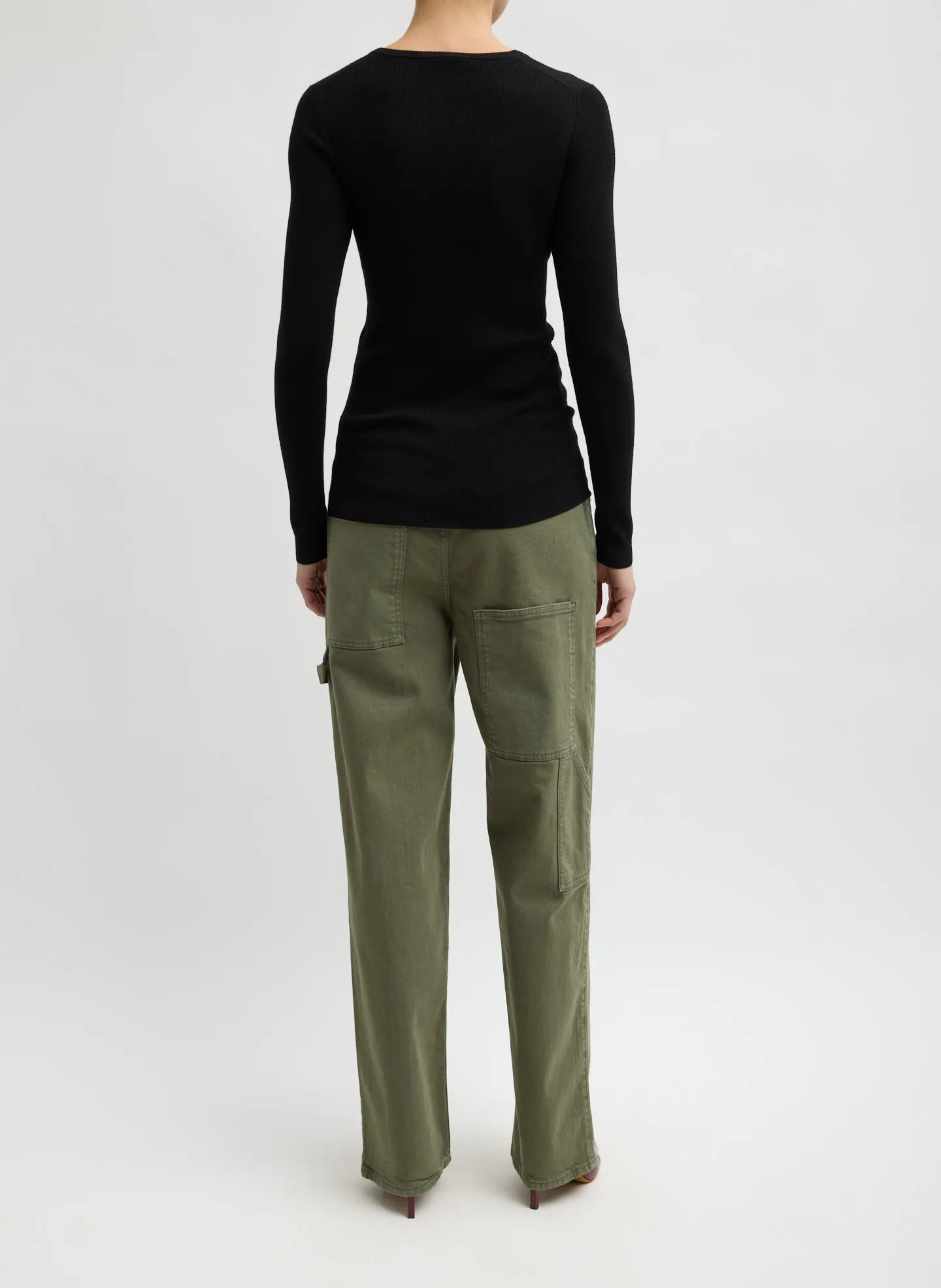 Garment Wash Stretch Twill Slouchy Carpenter Jean sold by Tibi product image thumbnail 3