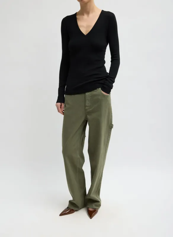 Garment Wash Stretch Twill Slouchy Carpenter Jean made by Tibi