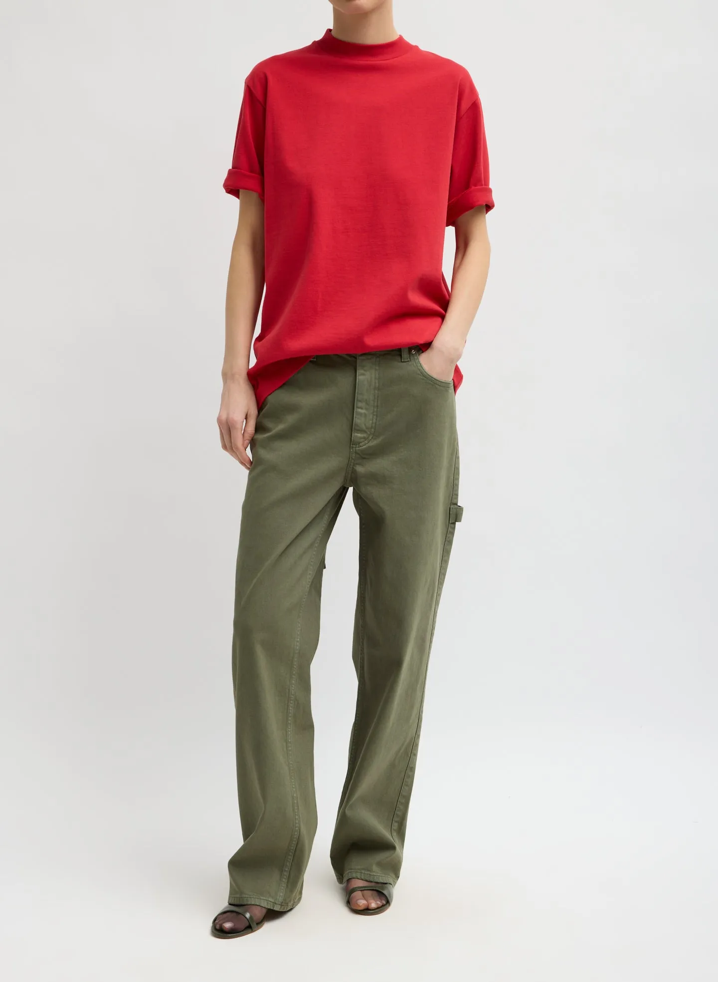 Garment Wash Stretch Twill Slouchy Carpenter Jean sold by Tibi product image thumbnail 5