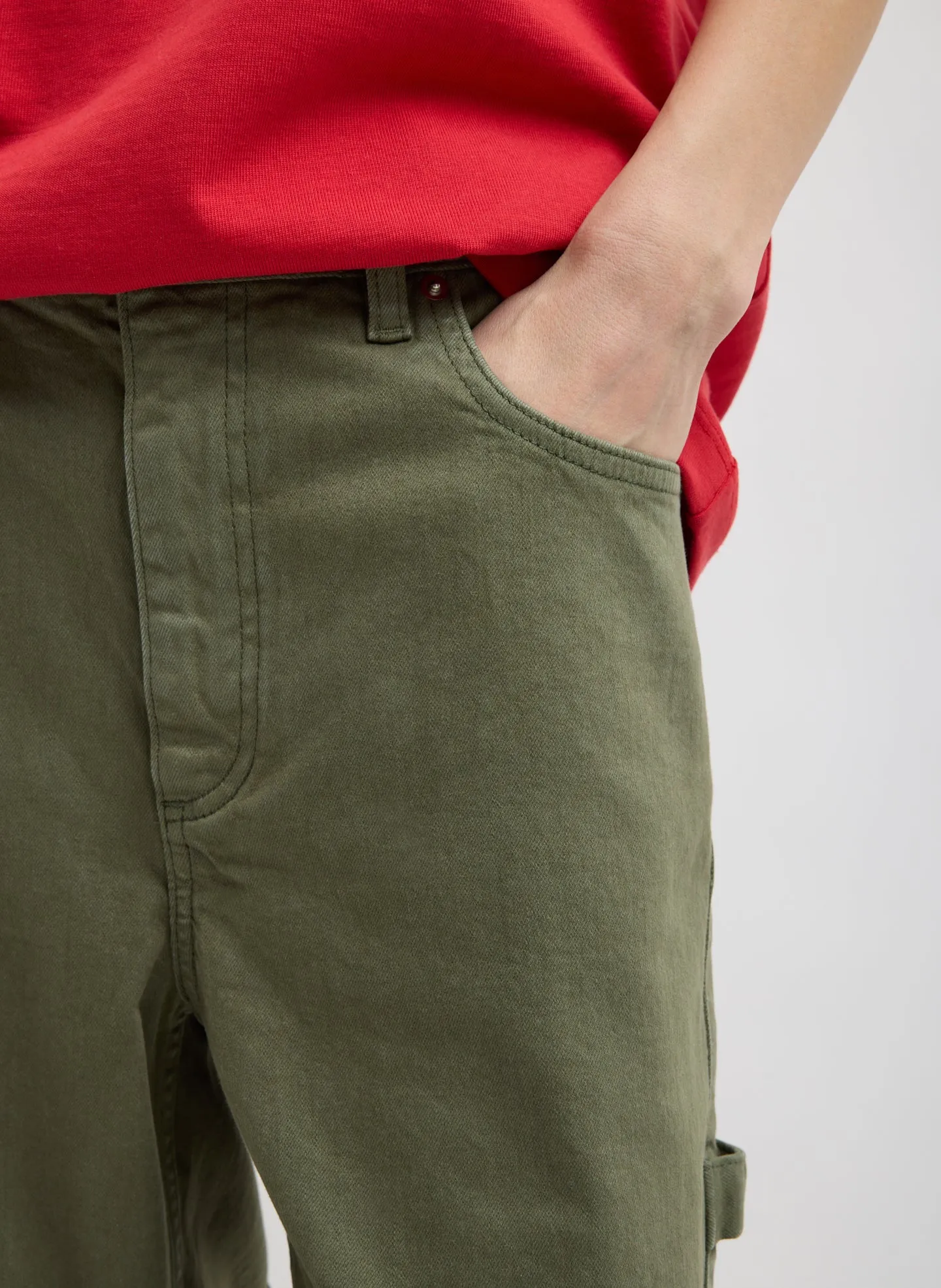 Garment Wash Stretch Twill Slouchy Carpenter Jean sold by Tibi product image thumbnail 4