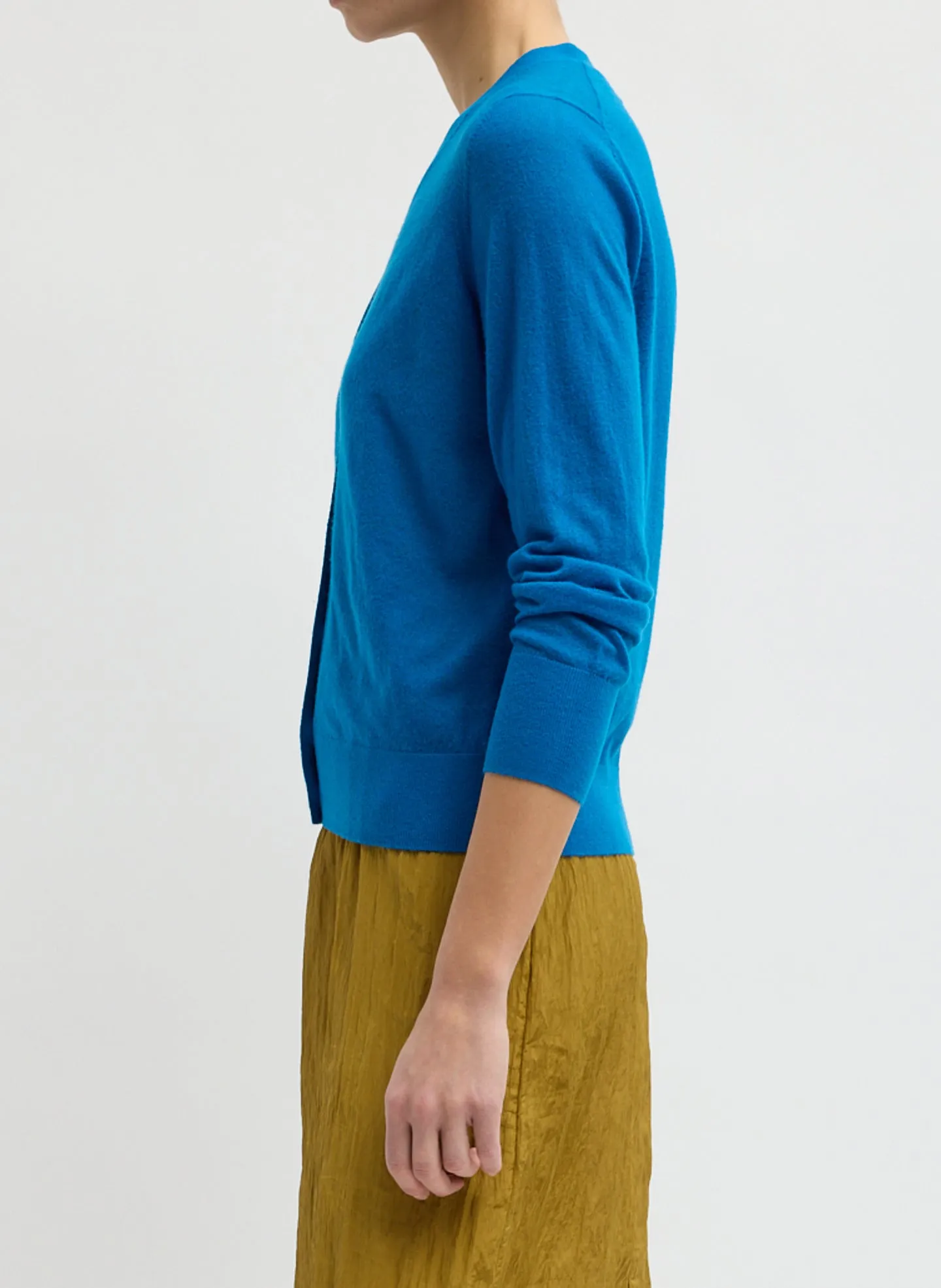 Skinlike Mercerized Wool V-Neck Shrunken Cardigan sold by Tibi product image thumbnail 3