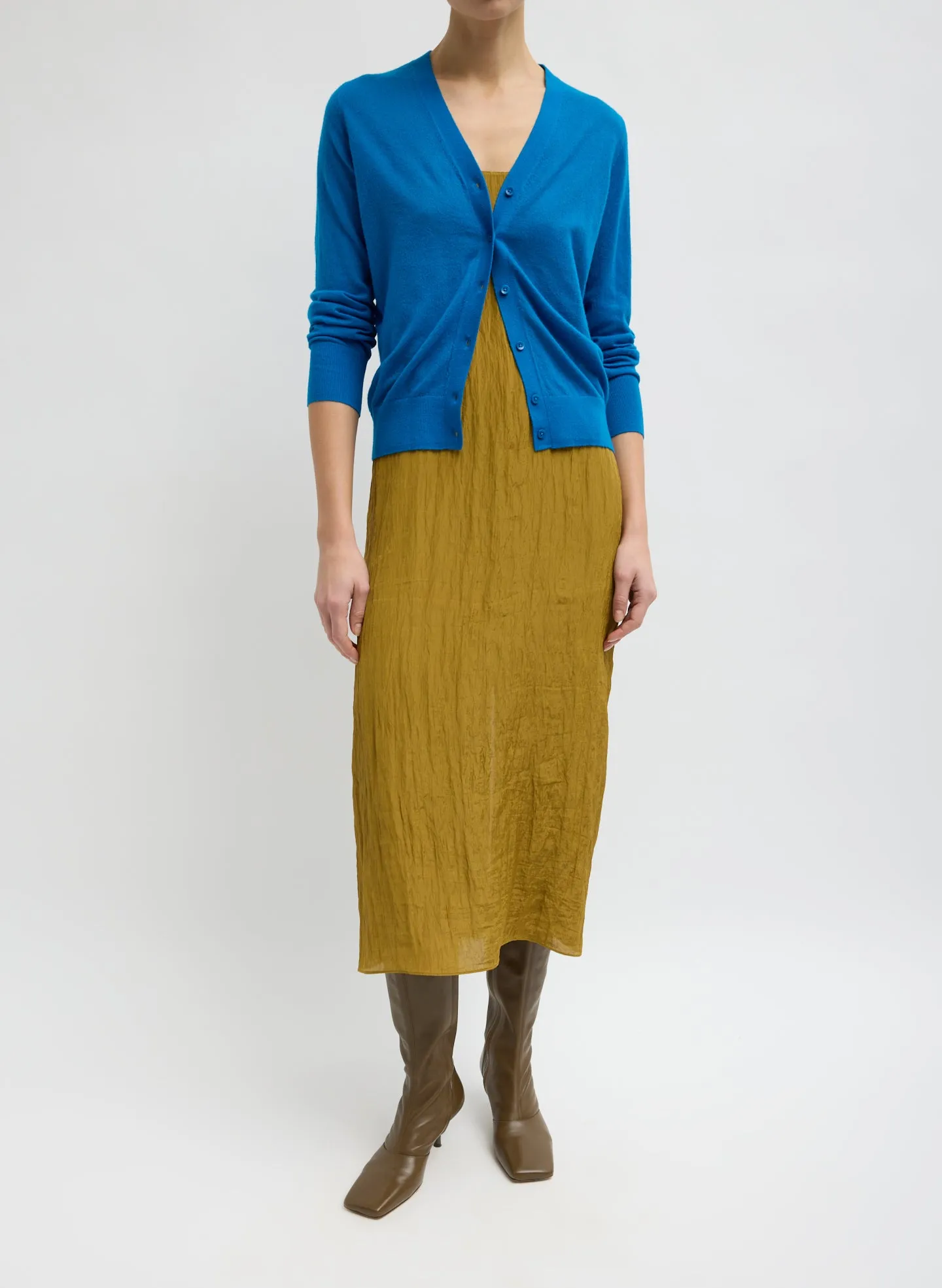 Skinlike Mercerized Wool V-Neck Shrunken Cardigan sold by Tibi product image thumbnail 5