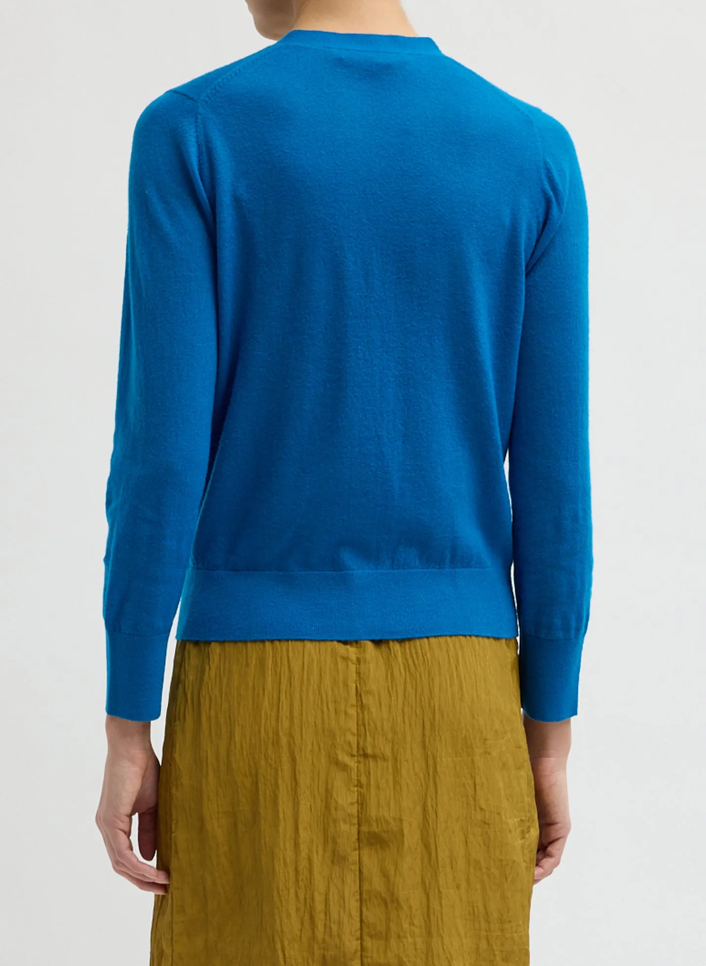 Skinlike Mercerized Wool V-Neck Shrunken Cardigan sold by Tibi product image thumbnail 4