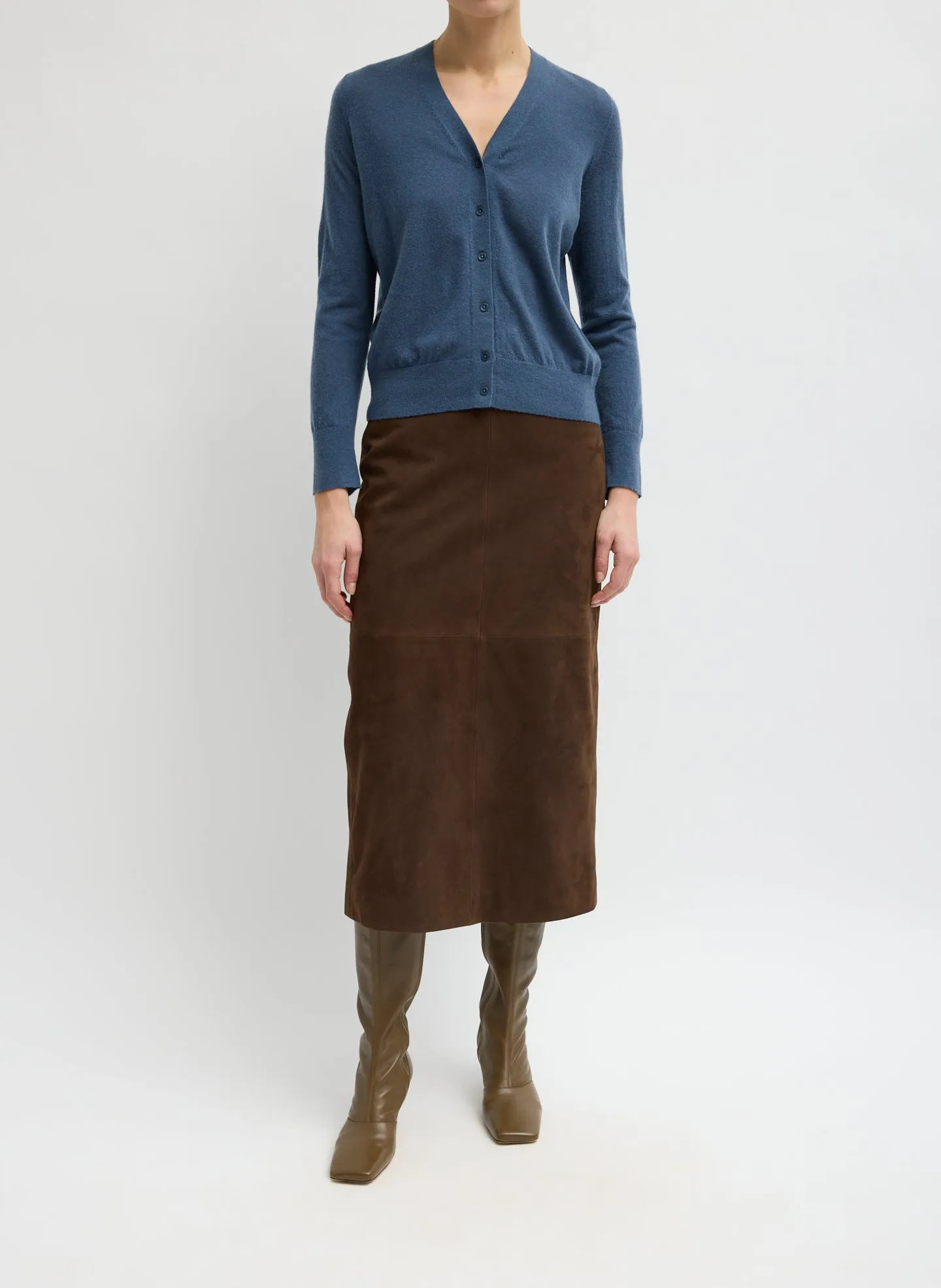 Skinlike Mercerized Wool V-Neck Shrunken Cardigan sold by Tibi product image thumbnail 3