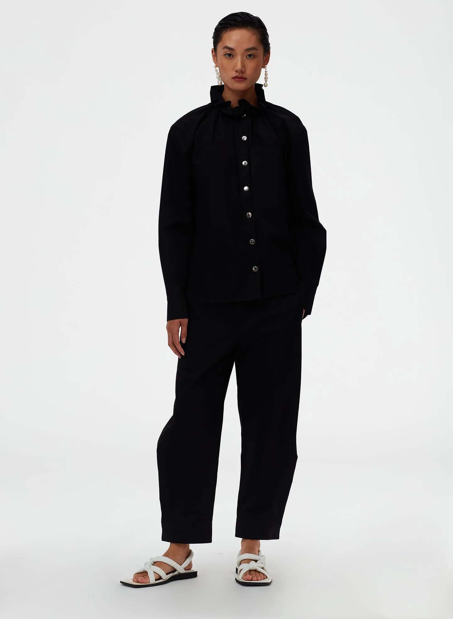 Organic Cotton Twill Sculpted Pant sold by Tibi product image thumbnail 3