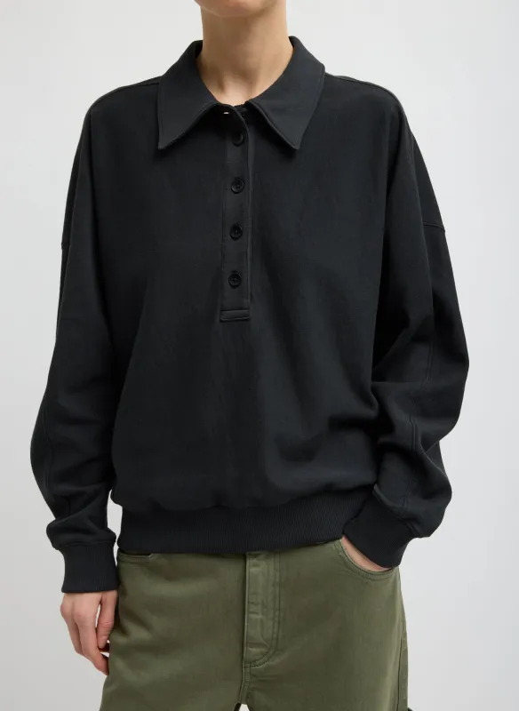 Light Weight Sweatshirting Polo Collar Sweatshirt made by Tibi