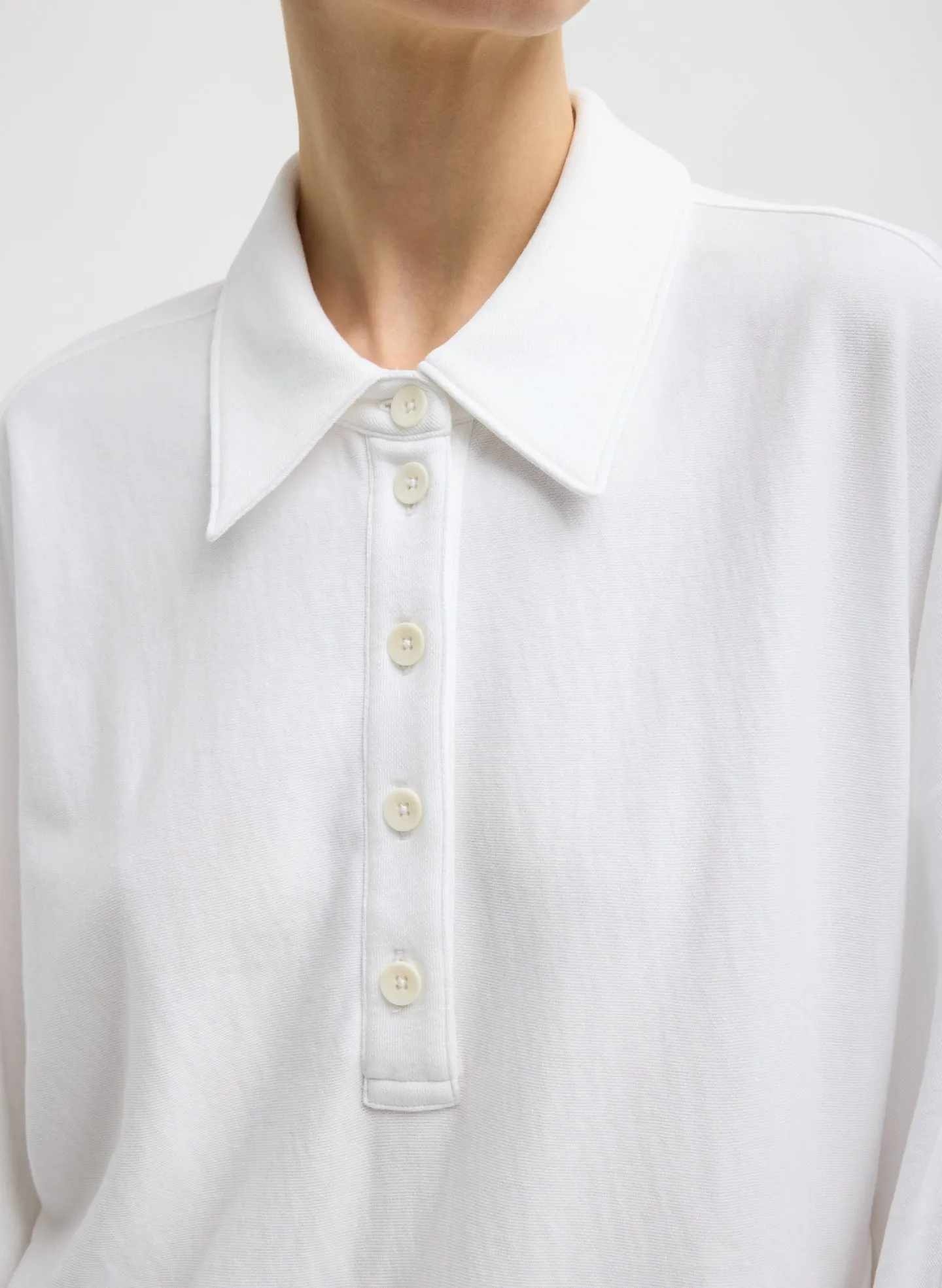 Light Weight Sweatshirting Polo Collar Sweatshirt sold by Tibi product image thumbnail 5
