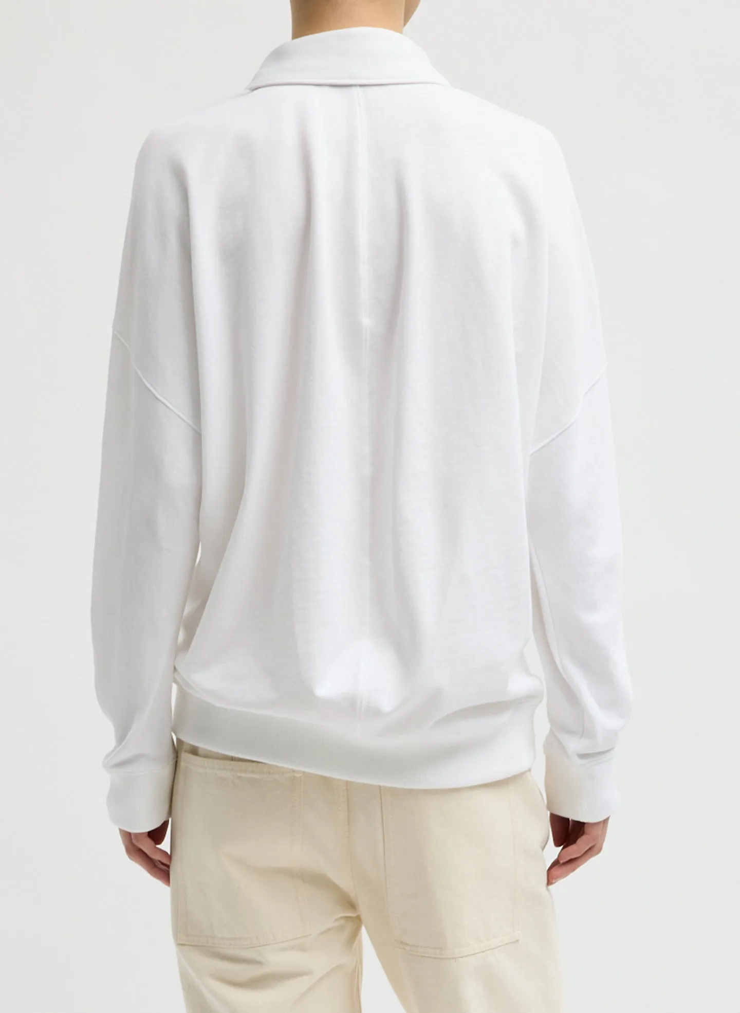 Light Weight Sweatshirting Polo Collar Sweatshirt sold by Tibi product image thumbnail 3