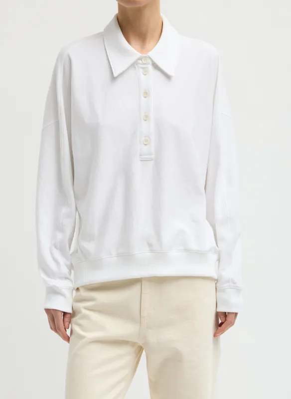Light Weight Sweatshirting Polo Collar Sweatshirt made by Tibi