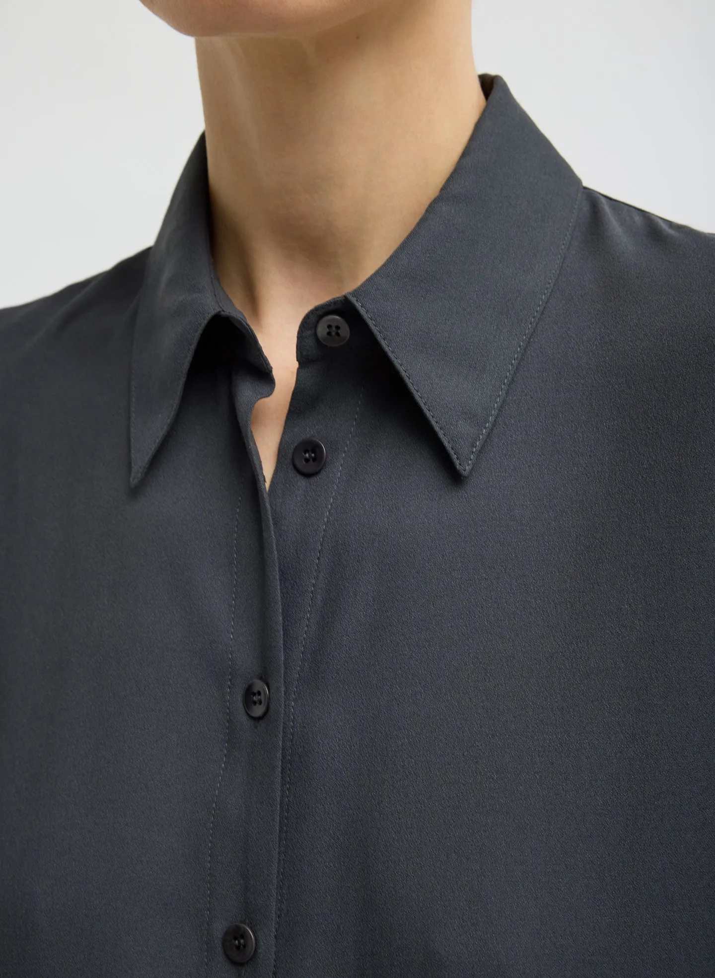 Feather Weight Eco Crepe Oversized Shirt sold by Tibi product image thumbnail 5