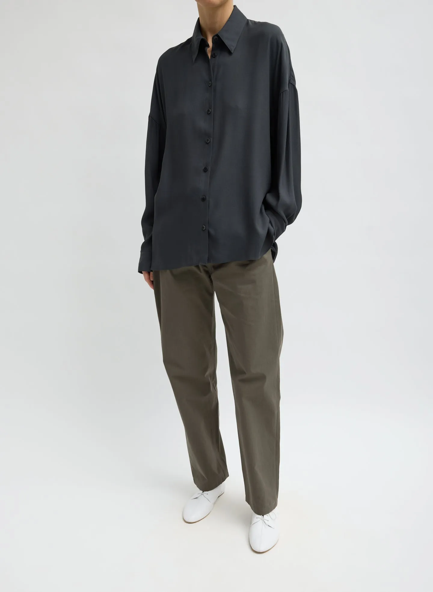 Feather Weight Eco Crepe Oversized Shirt sold by Tibi product image thumbnail 4