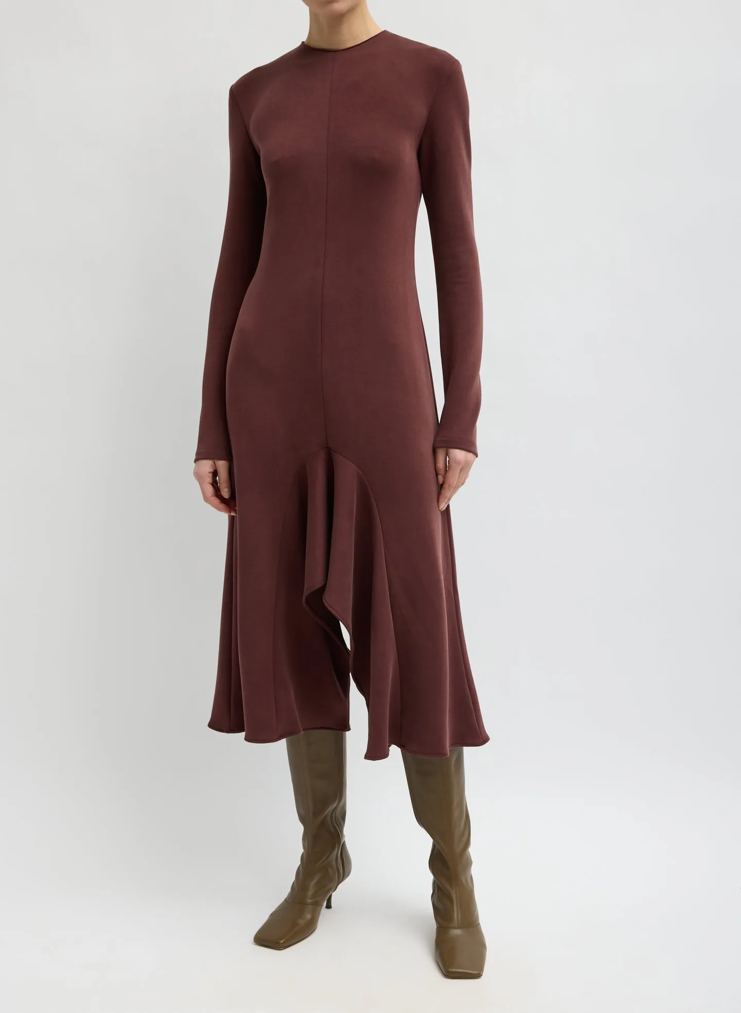 Feather Weight Viscose Neoprene Front Drape Dress sold by Tibi