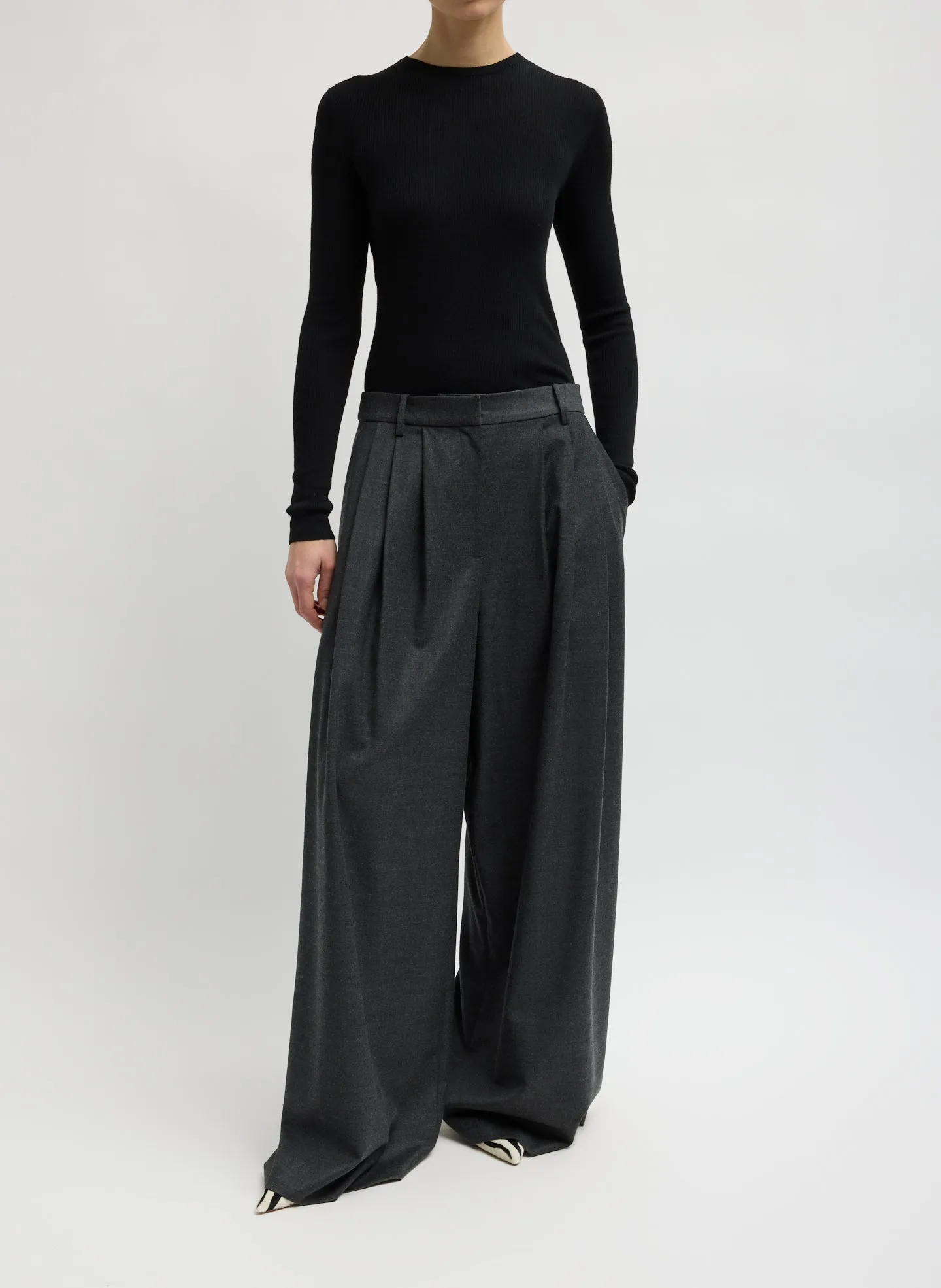 Feather Weight Ribbed Crewneck sold by Tibi product image thumbnail 4