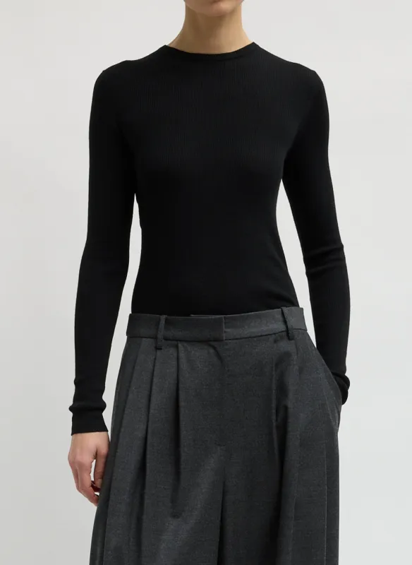 Feather Weight Ribbed Crewneck made by Tibi
