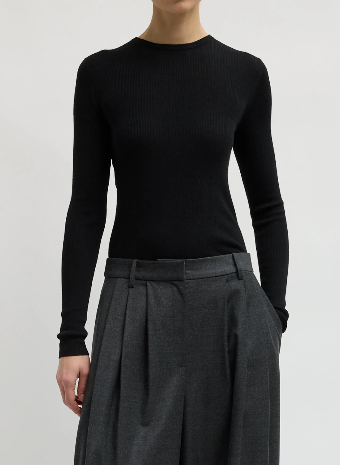 Feather Weight Ribbed Crewneck sold by Tibi