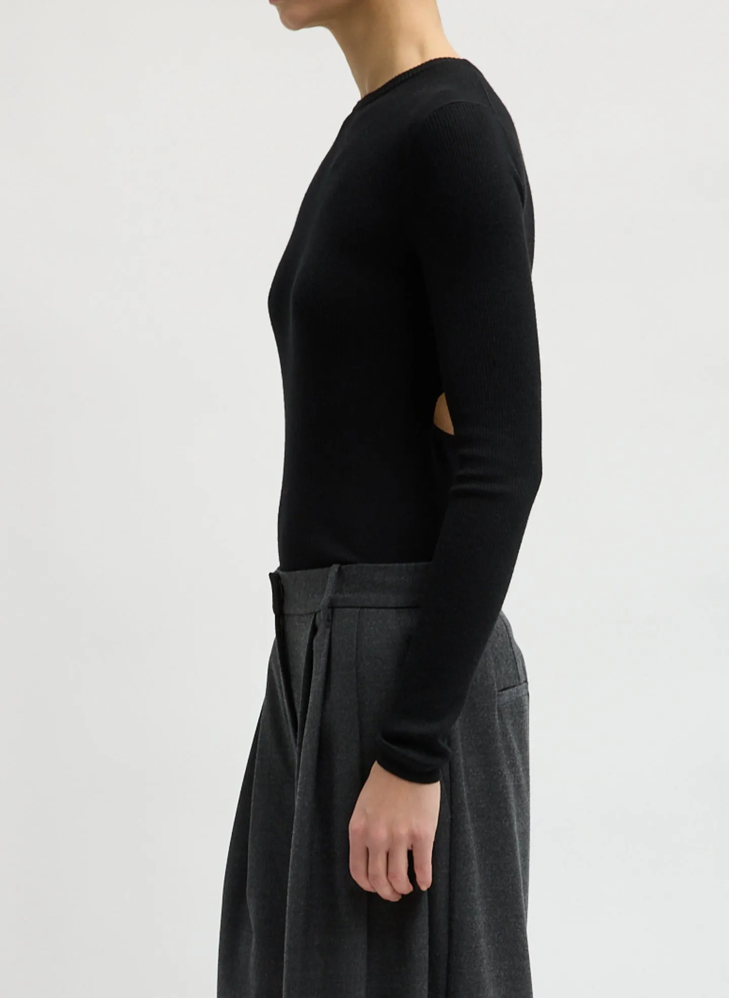 Feather Weight Ribbed Crewneck sold by Tibi product image thumbnail 2
