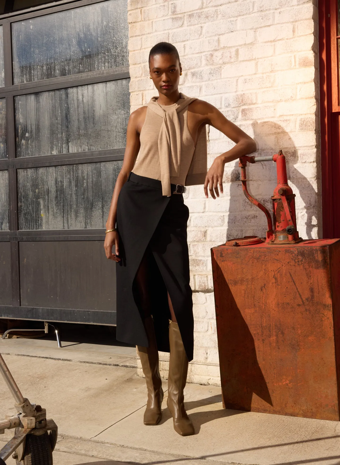 Feather Weight Ribbed Cut Out Tank Top sold by Tibi product image thumbnail 2