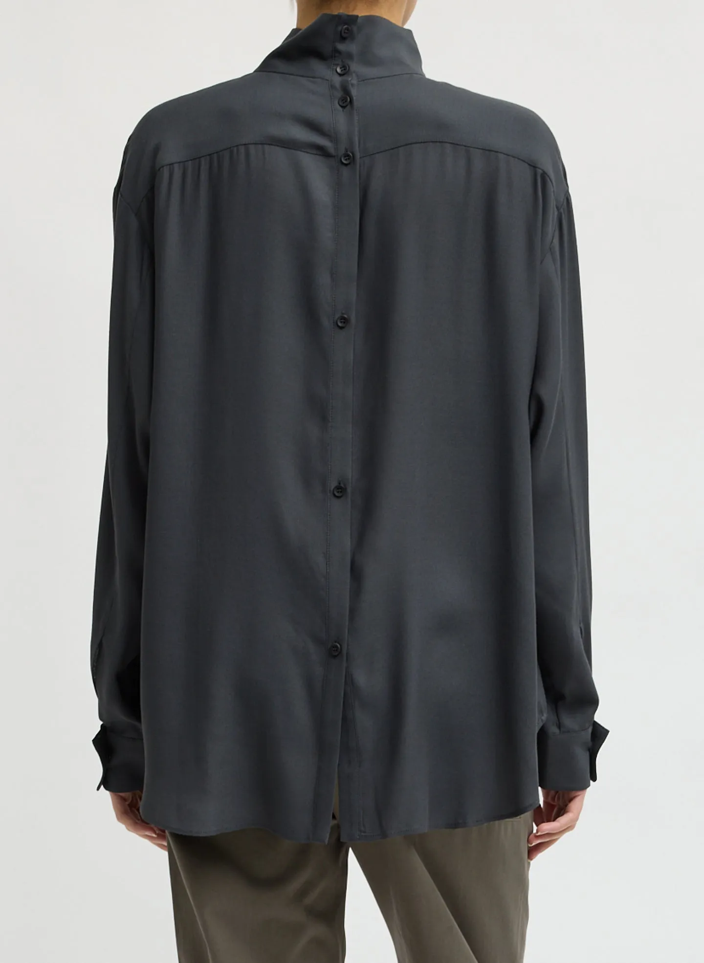 Feather Weight Eco Crepe Funnel Neck Shirt sold by Tibi product image thumbnail 3