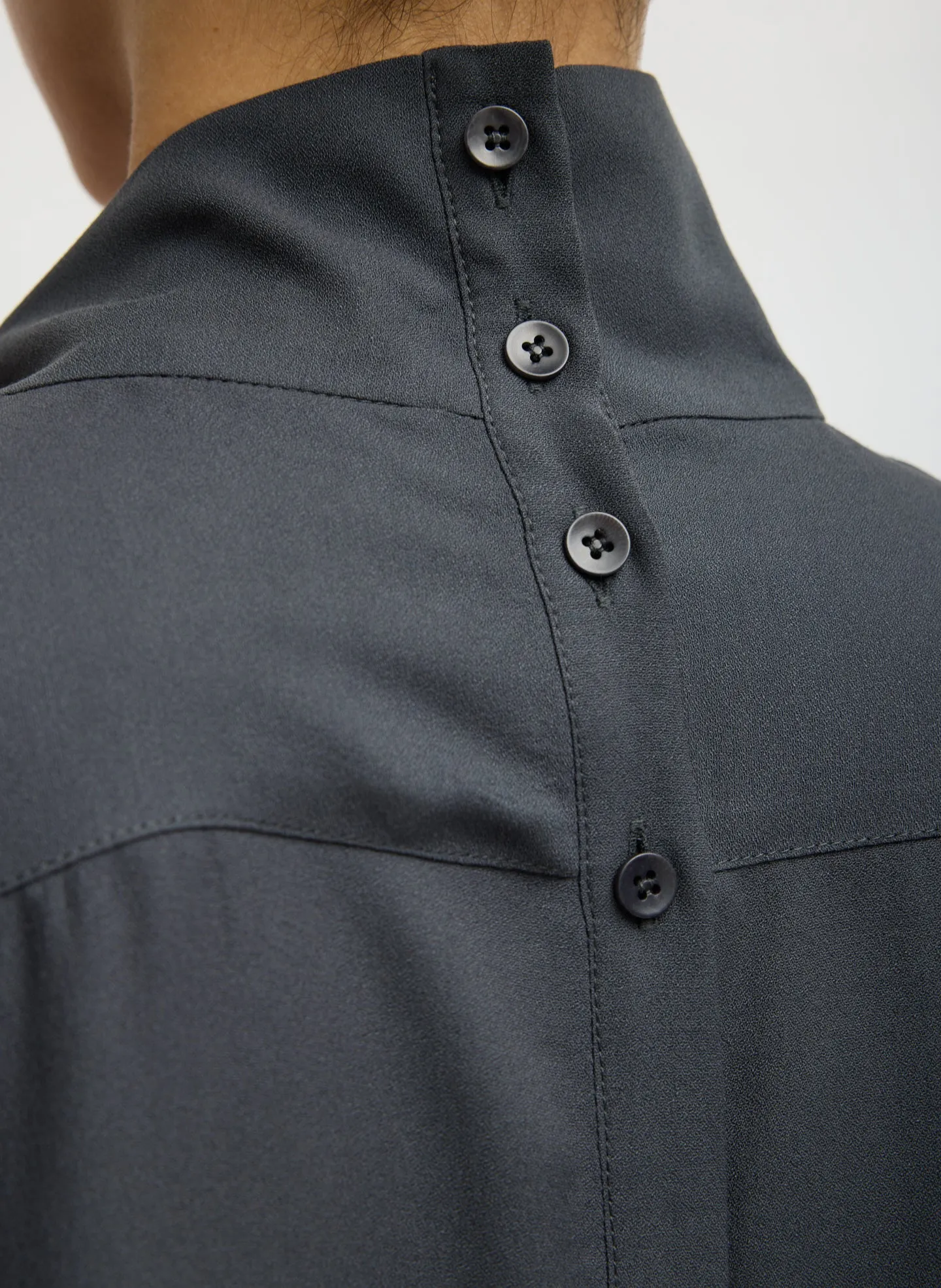 Feather Weight Eco Crepe Funnel Neck Shirt sold by Tibi product image thumbnail 5