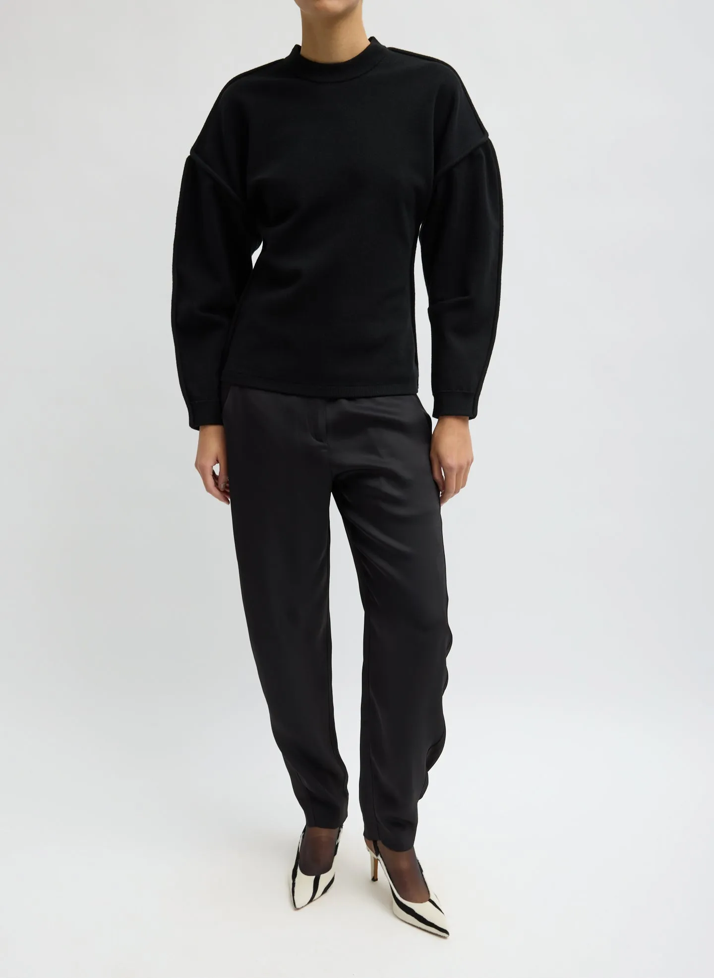 Sculpted Wool Fitted Sweater sold by Tibi product image thumbnail 4