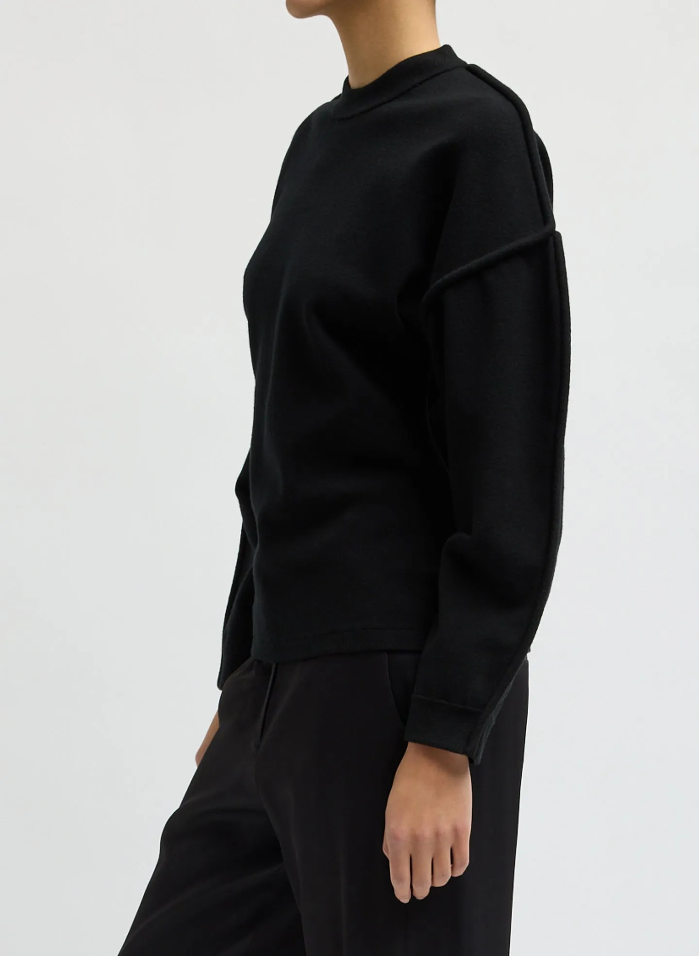 Sculpted Wool Fitted Sweater sold by Tibi product image thumbnail 2