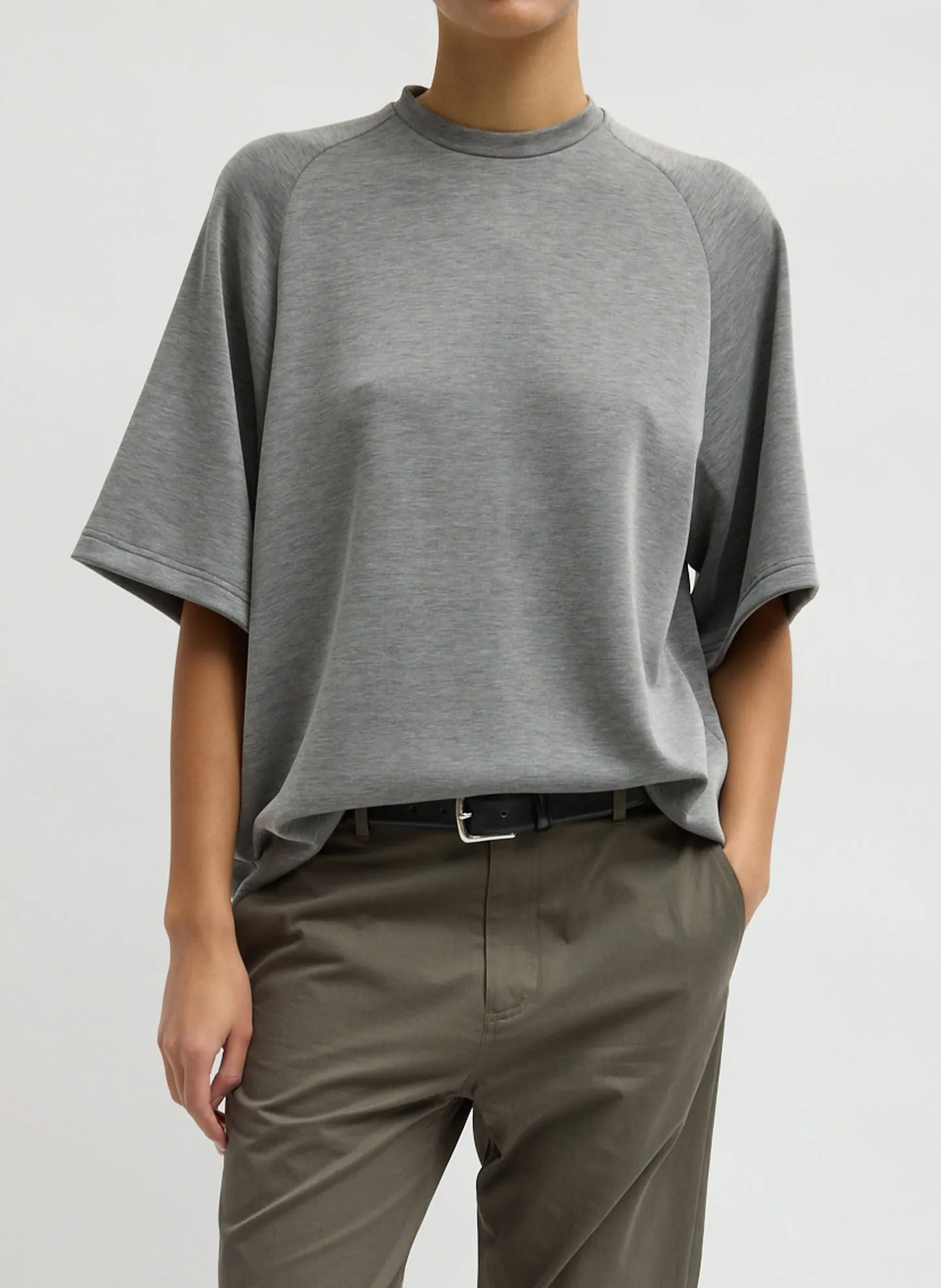 Feather Weight Viscose Neoprene Baseball T-Shirt sold by Tibi