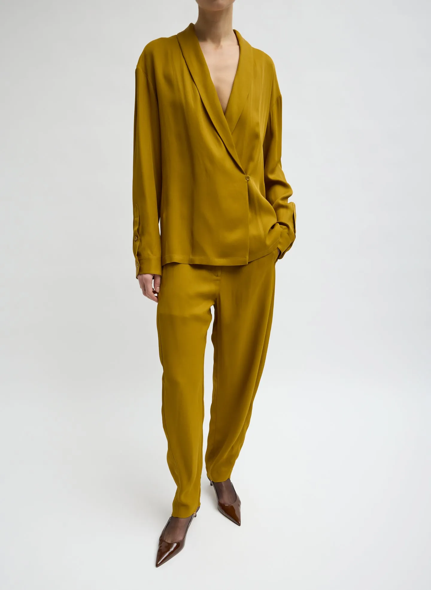 Eco Acetate Viscose Wrap Shirt Jacket sold by Tibi product image thumbnail 5
