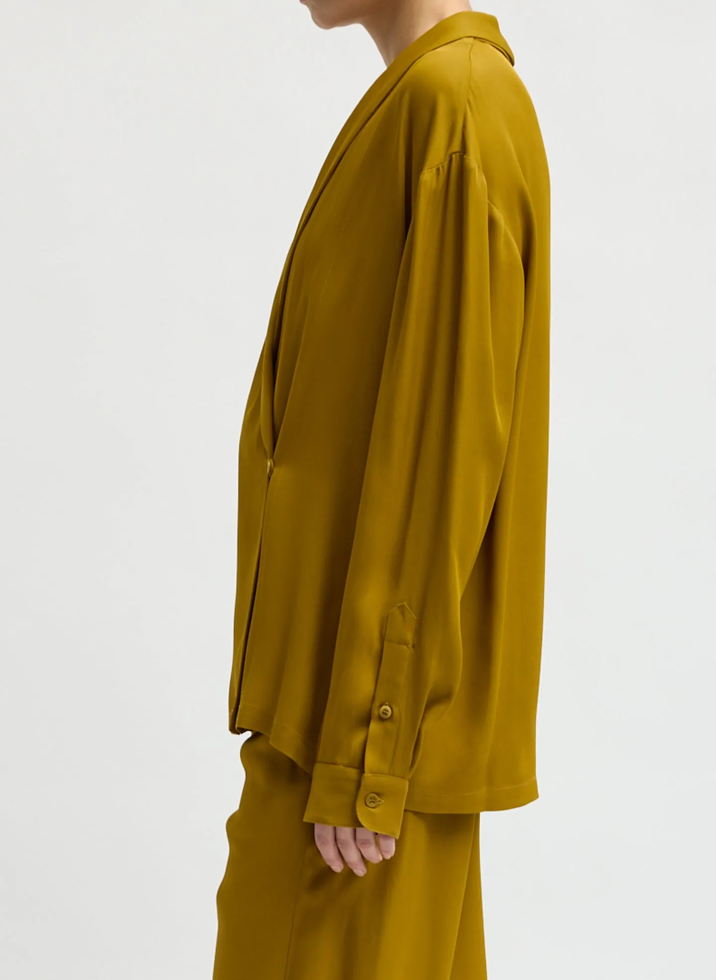 Eco Acetate Viscose Wrap Shirt Jacket sold by Tibi product image thumbnail 3