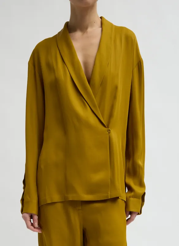 Eco Acetate Viscose Wrap Shirt Jacket made by Tibi