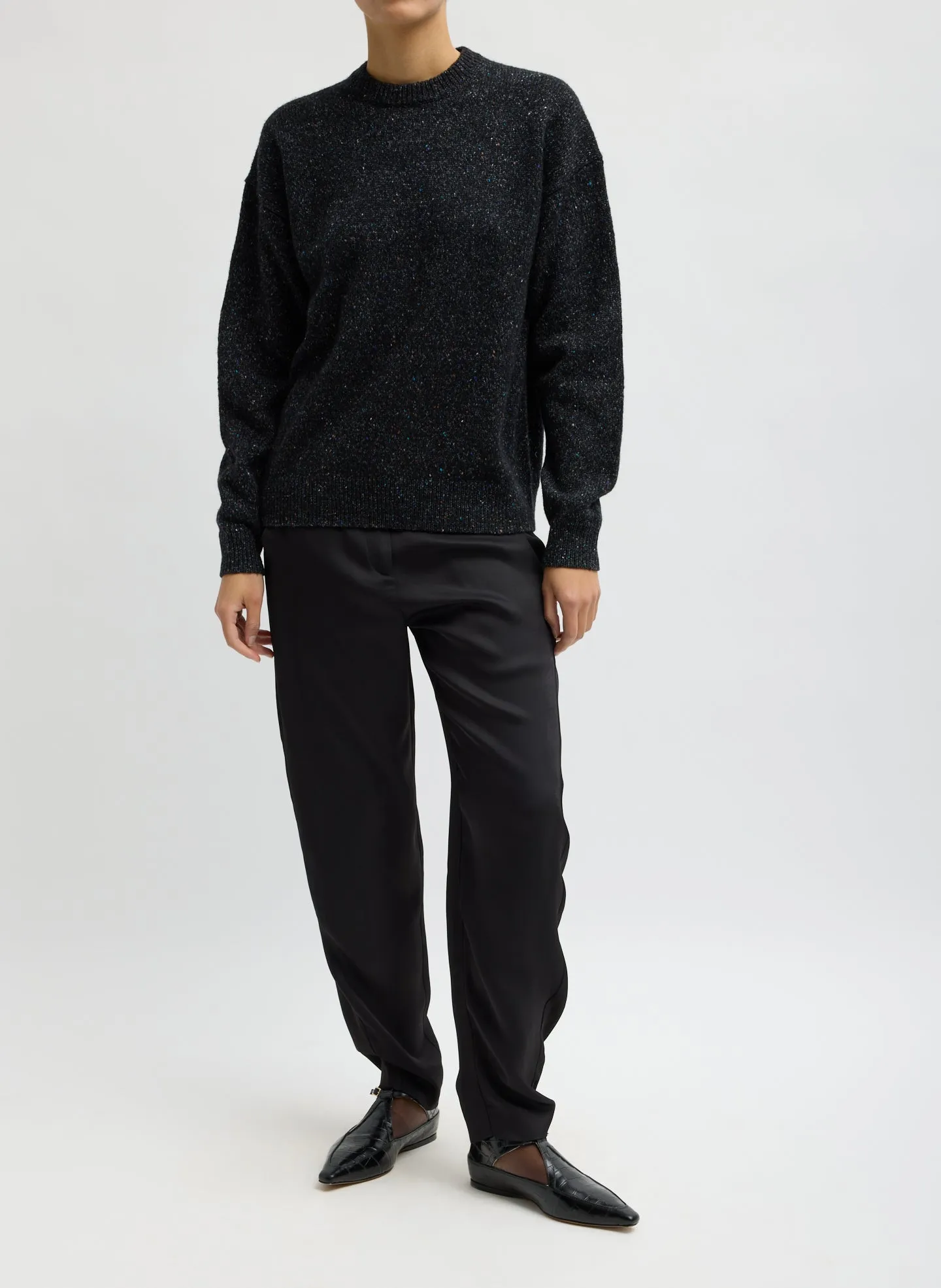 Speckled Tweed Crewneck Easy Pullover sold by Tibi product image thumbnail 5