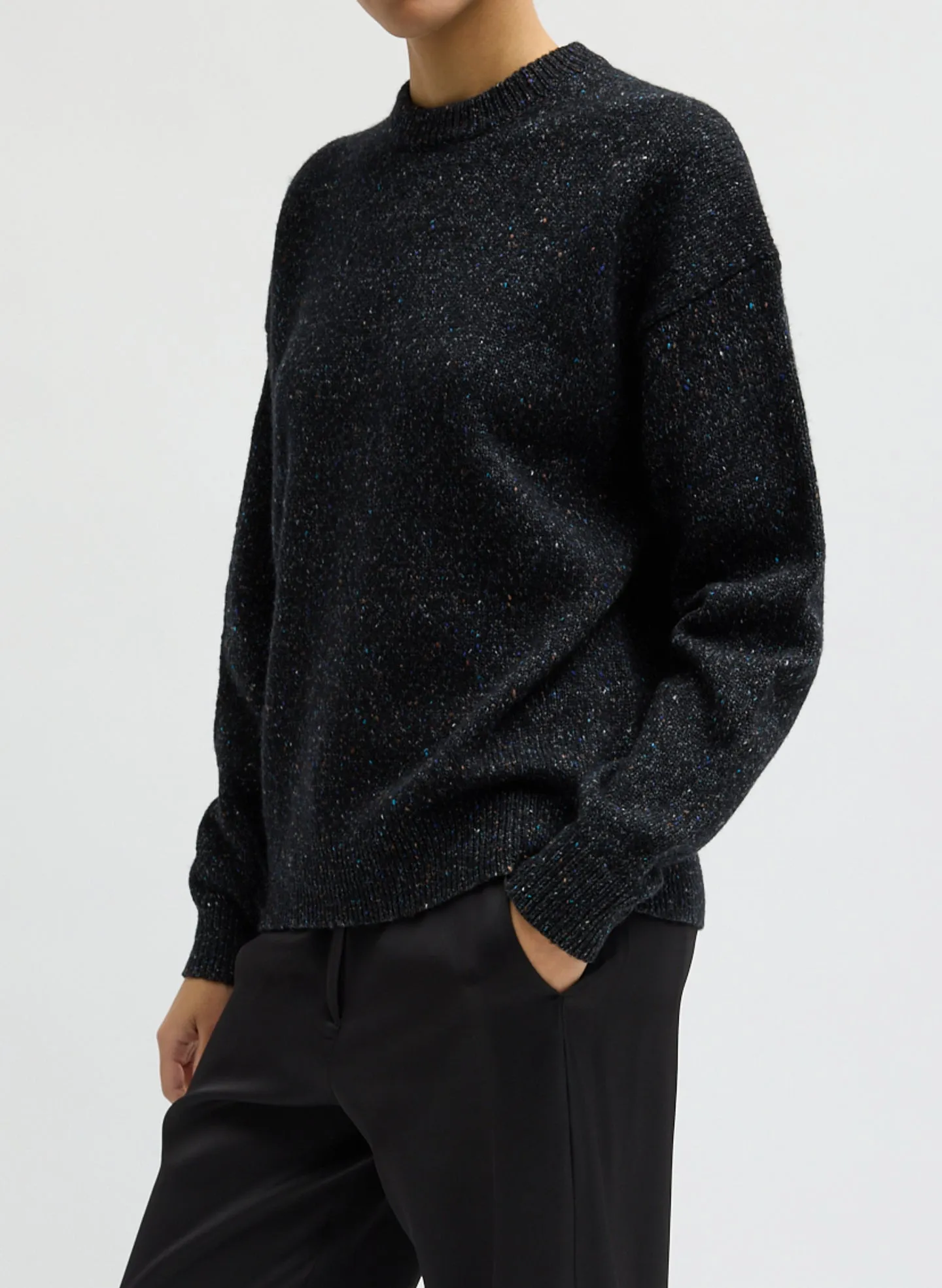 Speckled Tweed Crewneck Easy Pullover sold by Tibi product image thumbnail 3