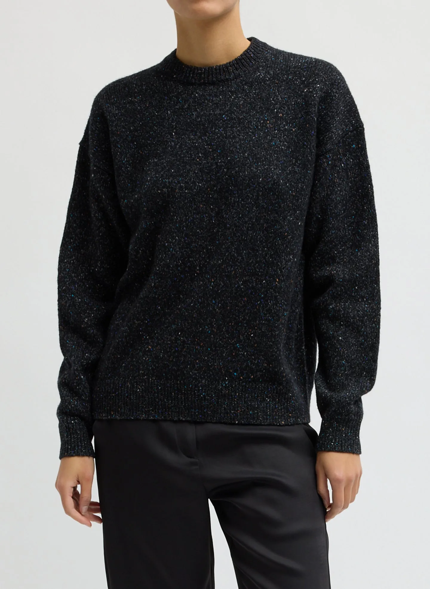 Speckled Tweed Crewneck Easy Pullover sold by Tibi