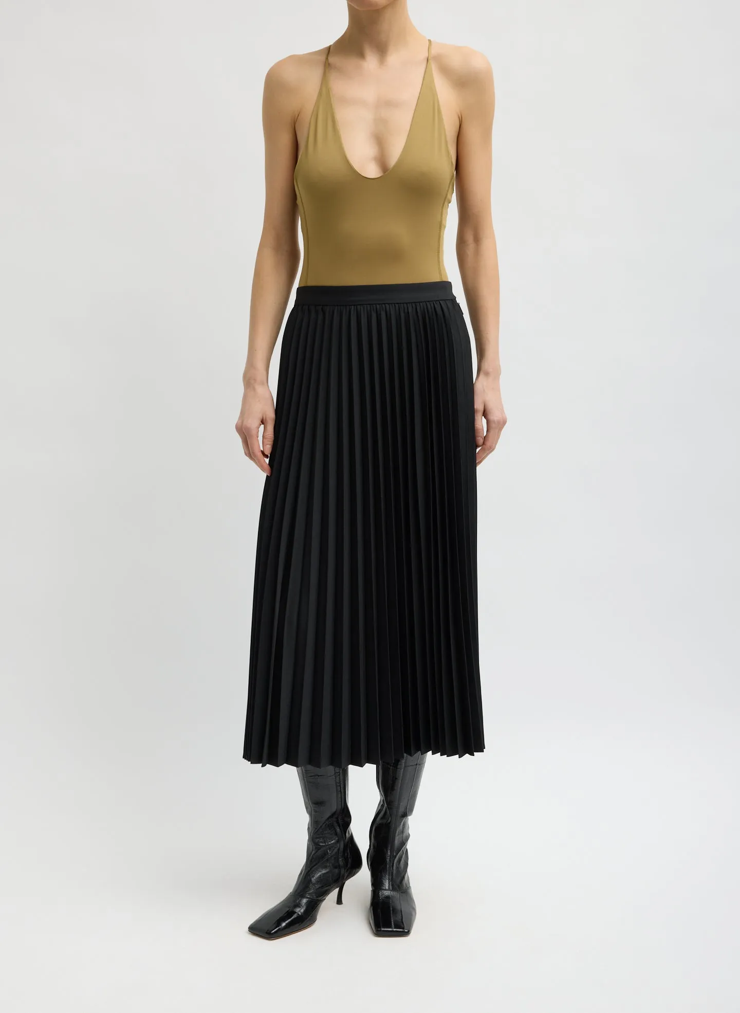 Stretch Light Weight Tech Knit Racerback Bodysuit sold by Tibi product image thumbnail 4