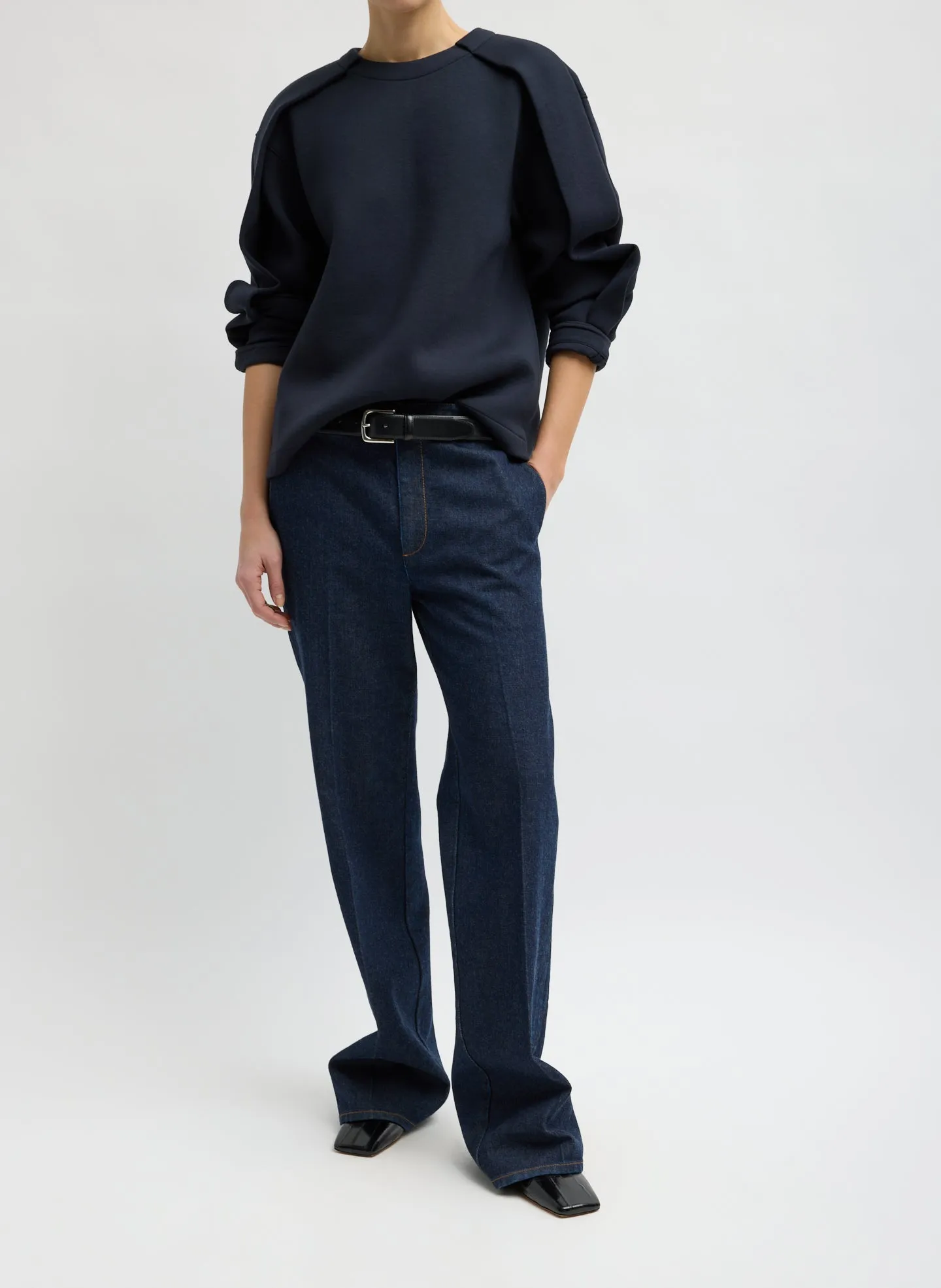 Bonded Viscose Crewneck with Folded Panel sold by Tibi product image thumbnail 4