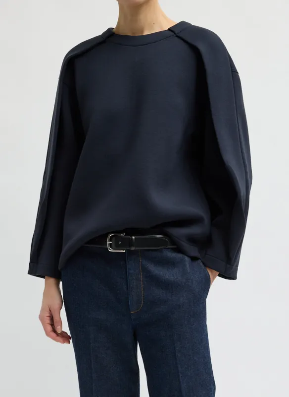 Bonded Viscose Crewneck with Folded Panel made by Tibi