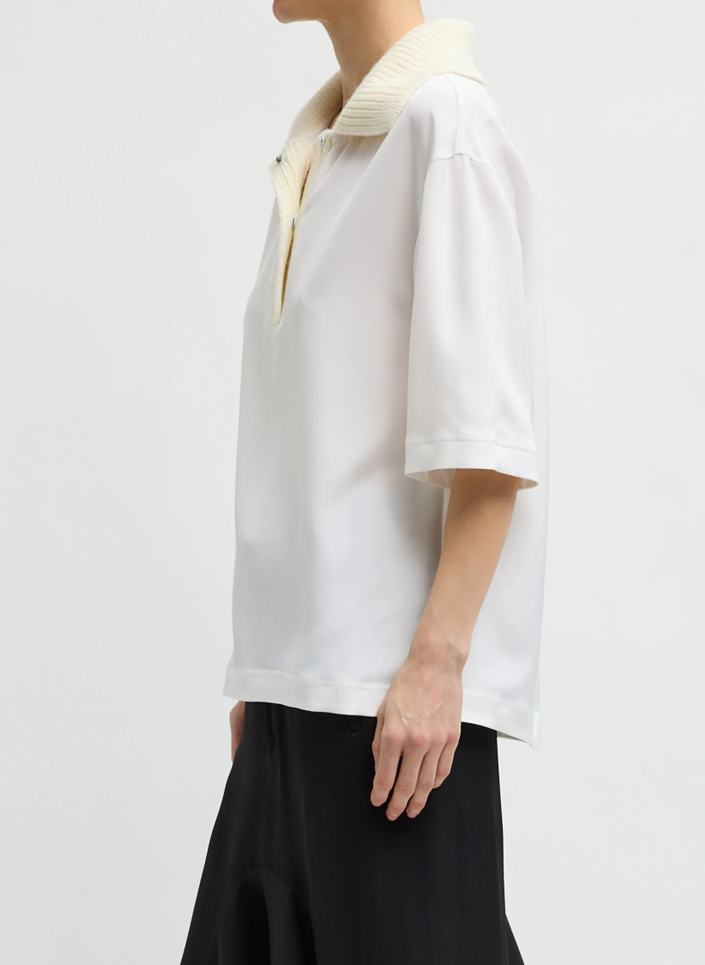 Strech Silk Nylon Knit Collar Cocoon Top sold by Tibi product image thumbnail 2