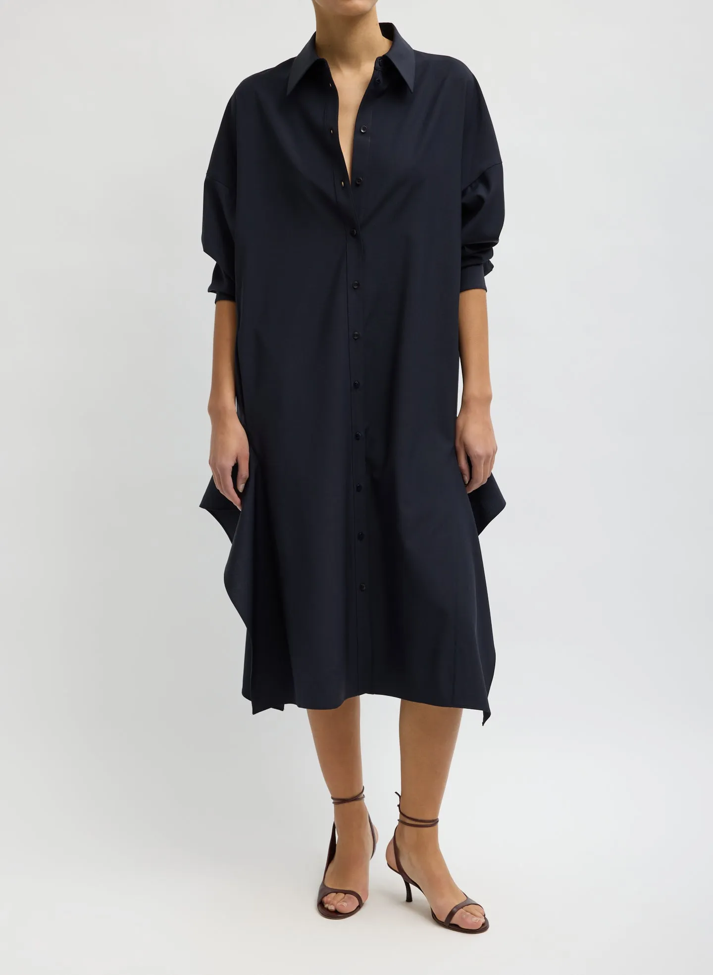 Tropical Wool Shirtdress with Side Drape sold by Tibi product image thumbnail 4