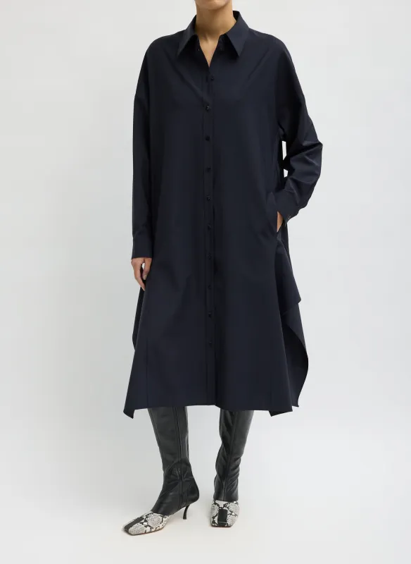 Tropical Wool Shirtdress with Side Drape made by Tibi