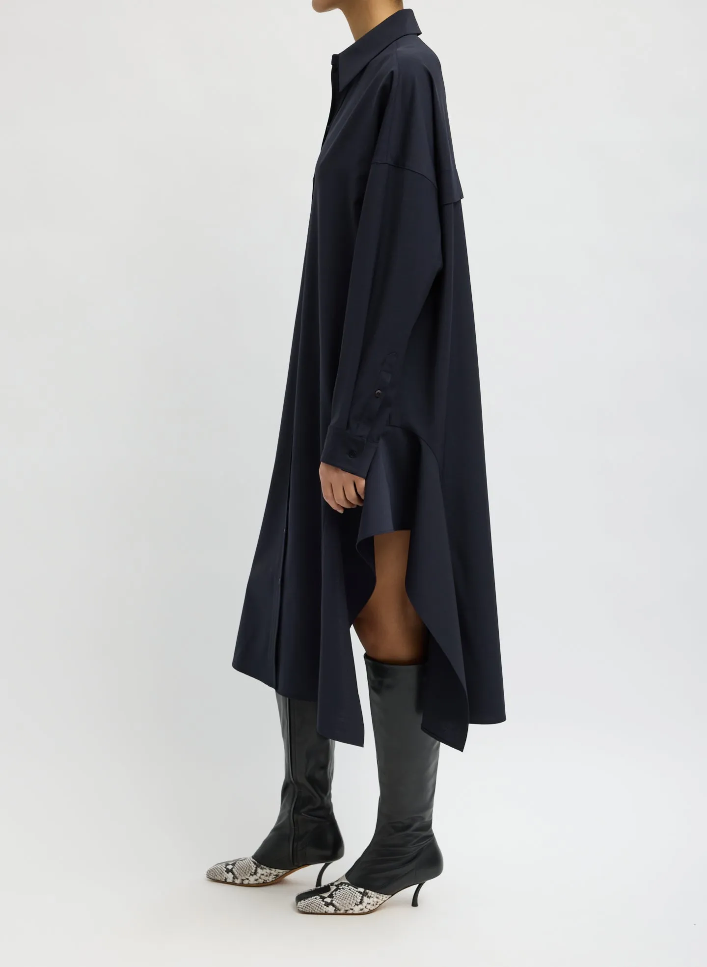 Tropical Wool Shirtdress with Side Drape sold by Tibi product image thumbnail 2