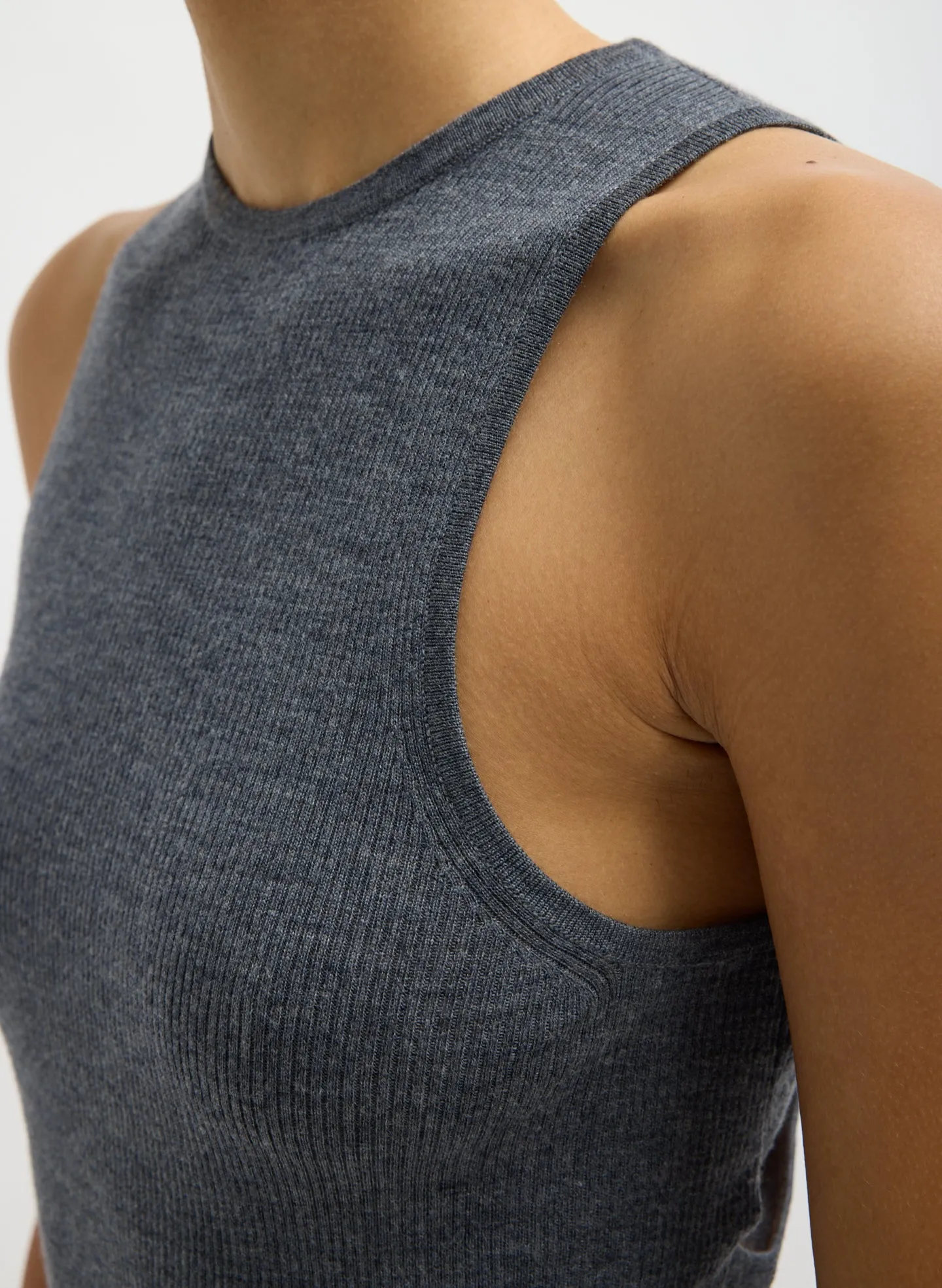 Feather Weight Ribbed Cut Out Tank Top sold by Tibi product image thumbnail 5