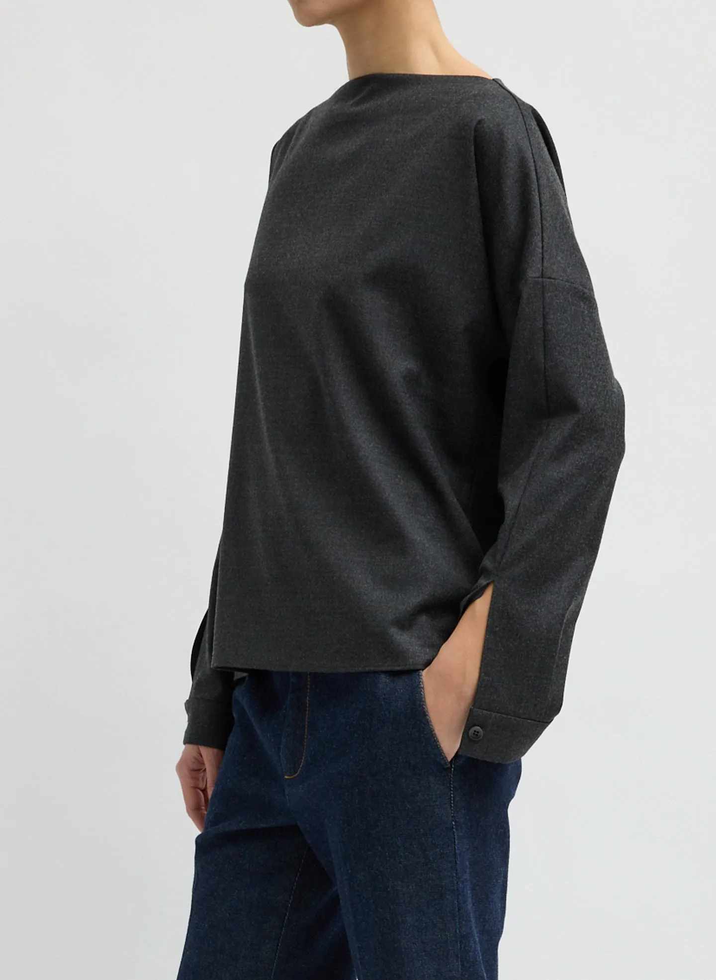Cozy Flannel Boatneck Dolman Sleeve Top sold by Tibi product image thumbnail 3